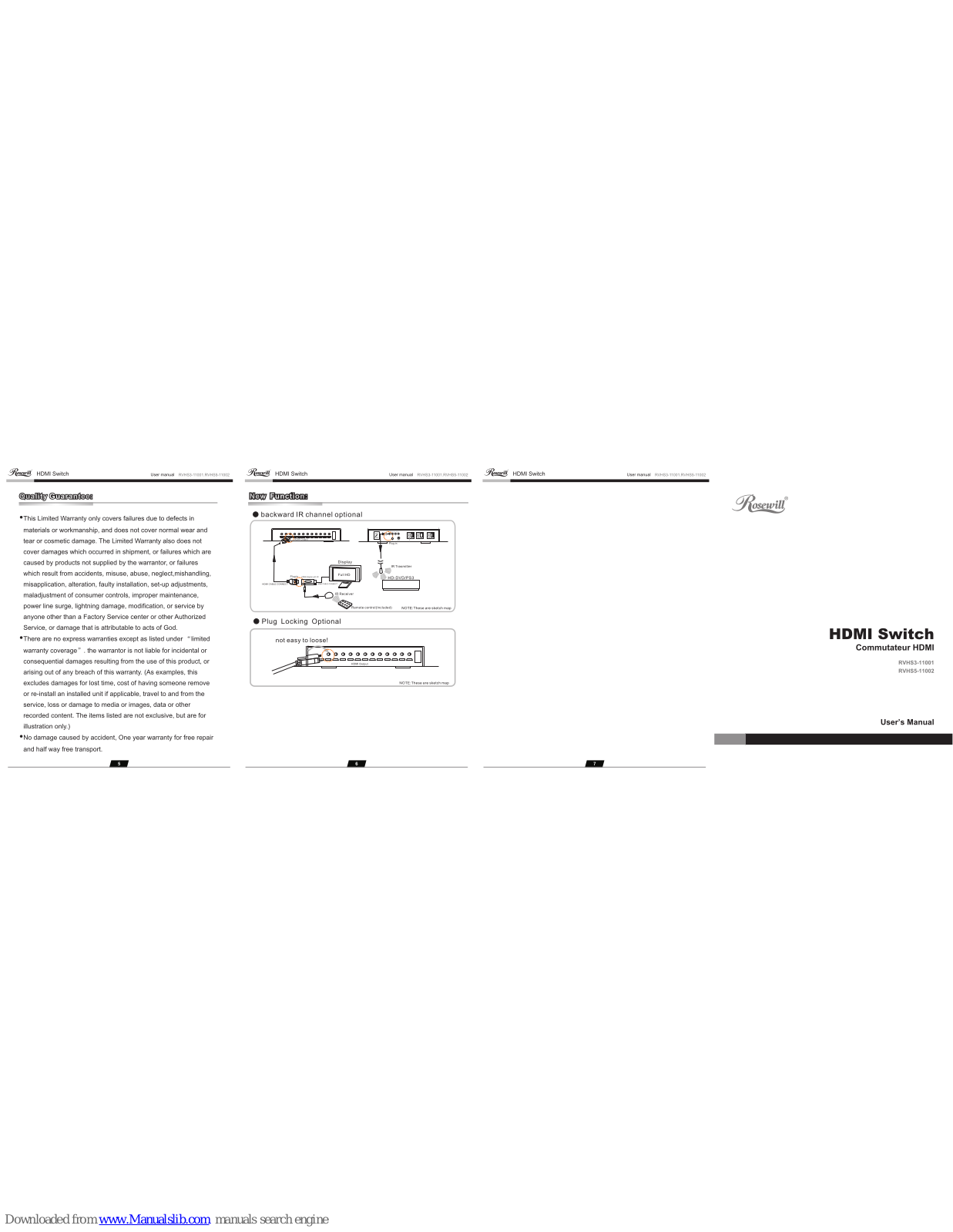 Rosewill RVHS3-11001, RVHS5-11002 User Manual