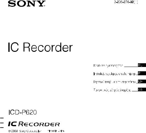 Sony ICD-P620 User Manual