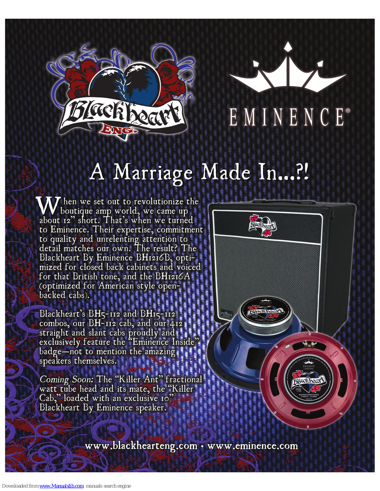 Eminence Blackheart BH1216A, Blackheart BH1216B, Blackheart BH15-112, Blackheart BH5-112, Blackheart BH-112 Brochure