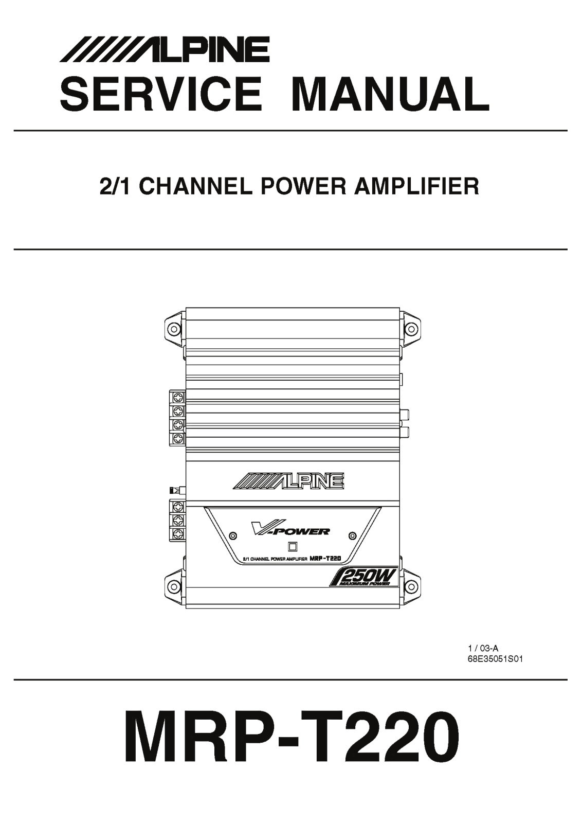 Alpine MRP-T220 Service Manual