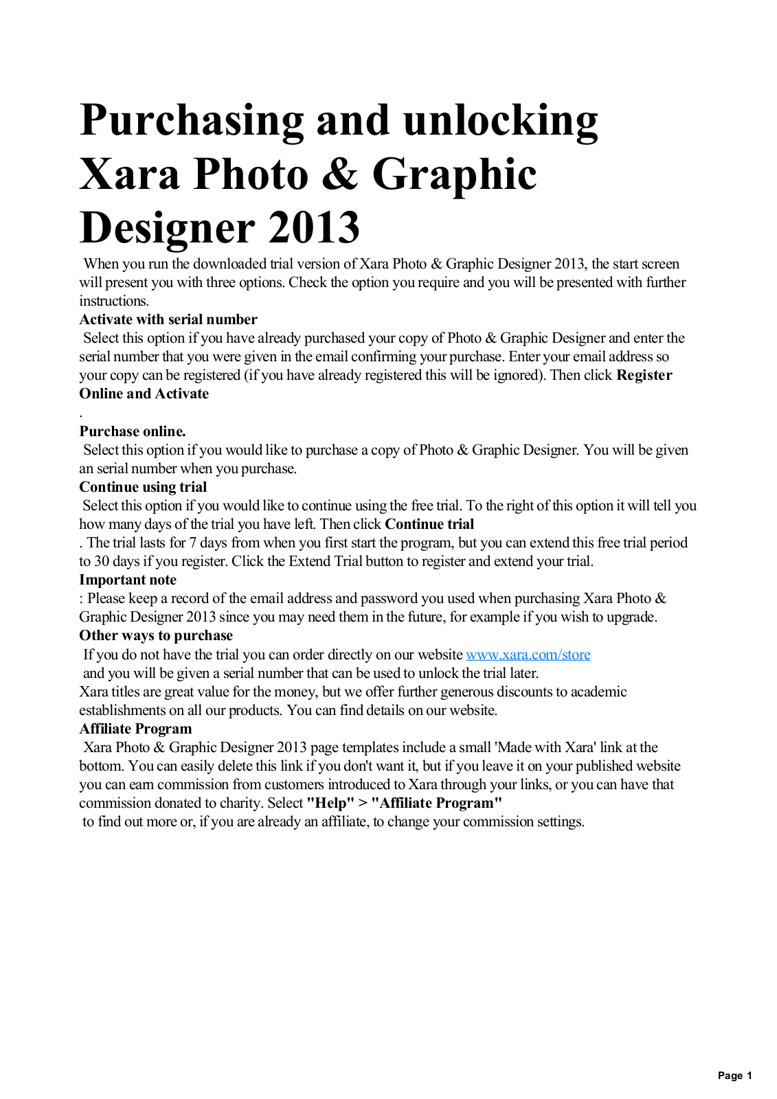 Xara Photo  Graphic Designer - 2013 User Guide