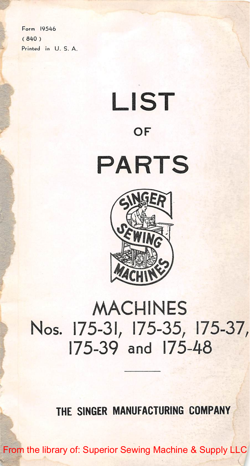 Singer 175-31, 175-35, 175-37, 175-39, 175-48 User Manual - ManualMachine.com