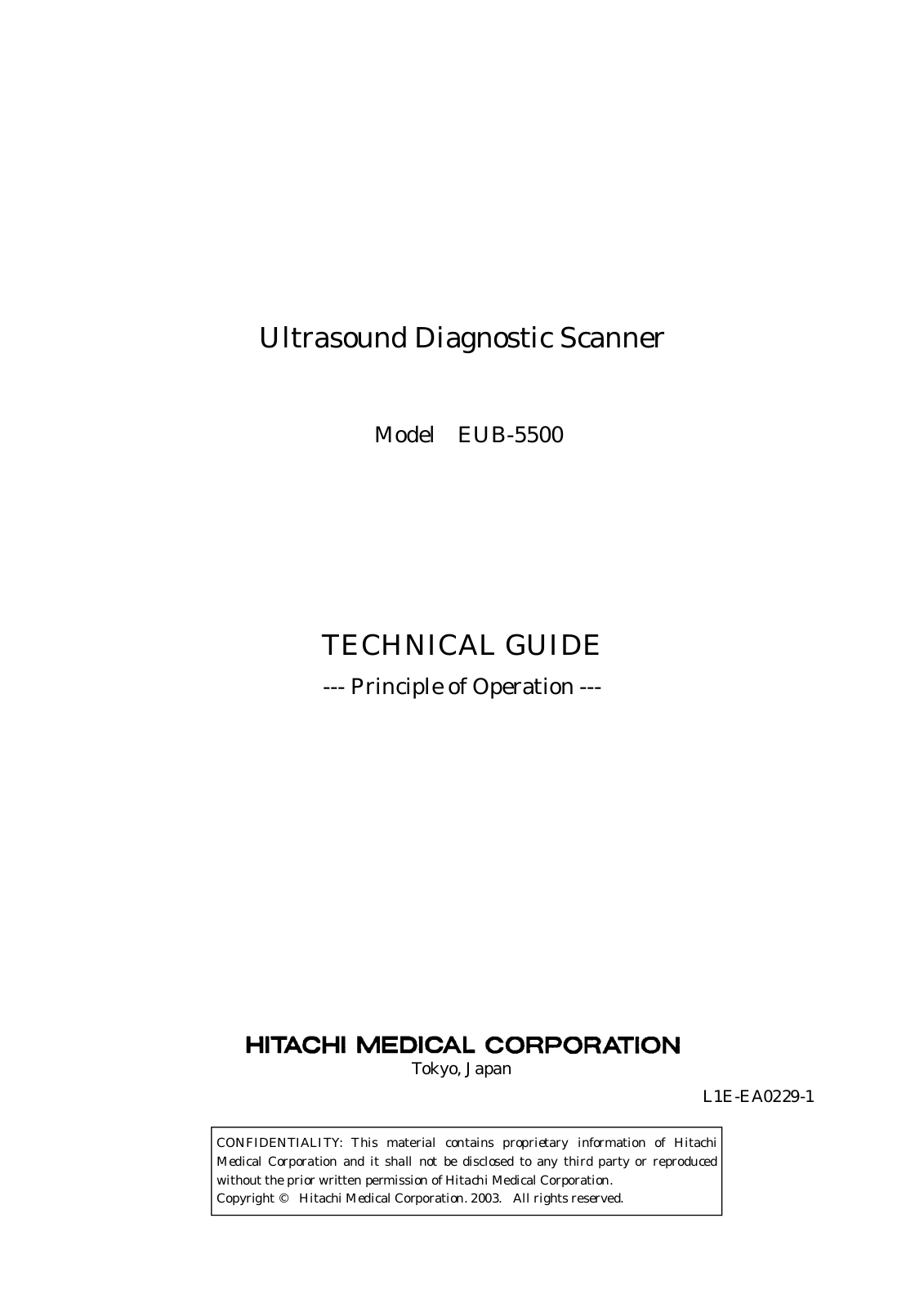 Hitachi EUB-5500 Service manual