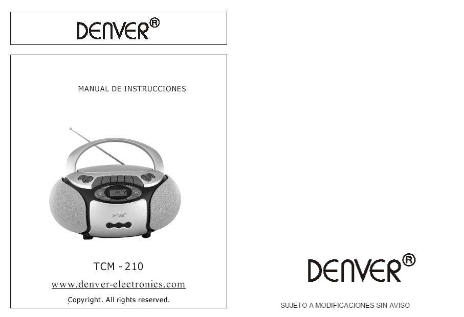 Denver TCM-210 User Manual