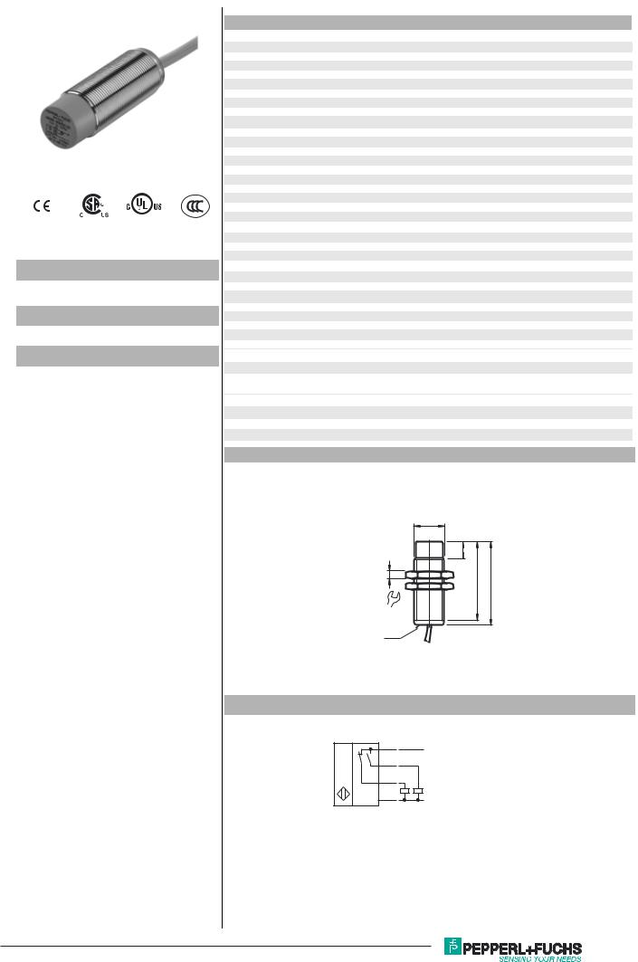 Pepperl Fuchs NJ8-18GM50-A2 Data Sheet