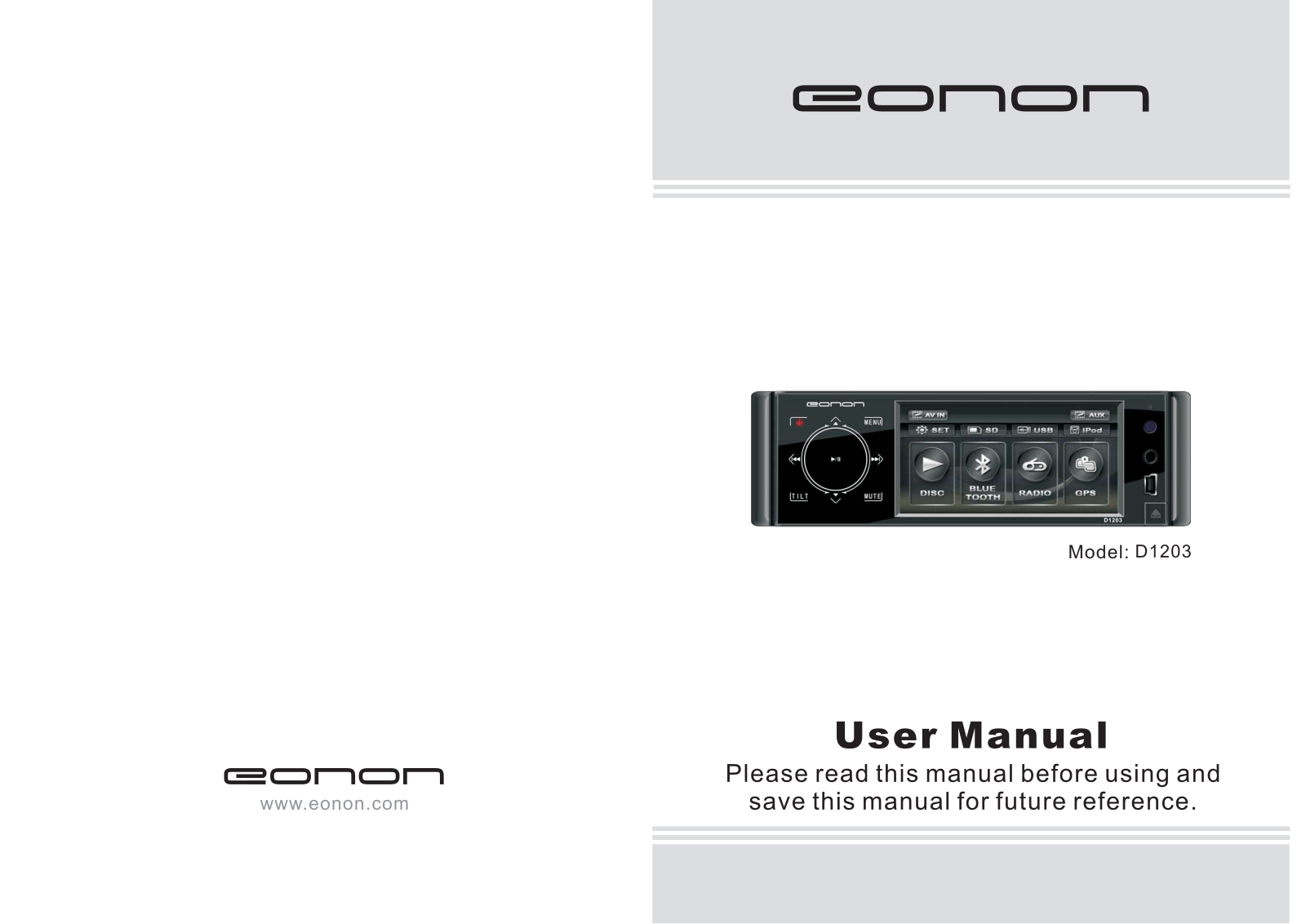 Eonon D1203 Instruction Manual