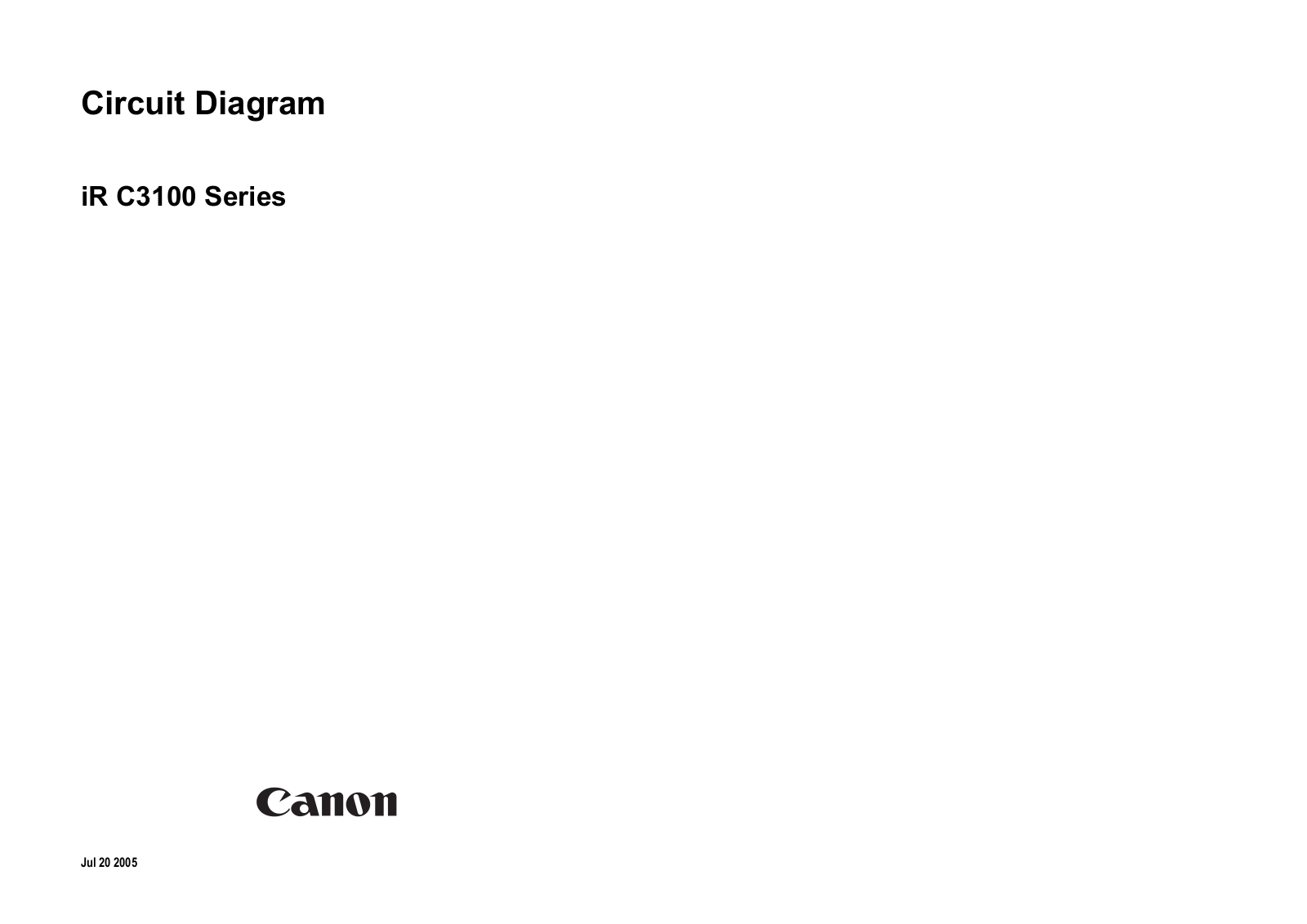 Canon iRC2570, iRC3170, iRC3100 Circuit Diagram