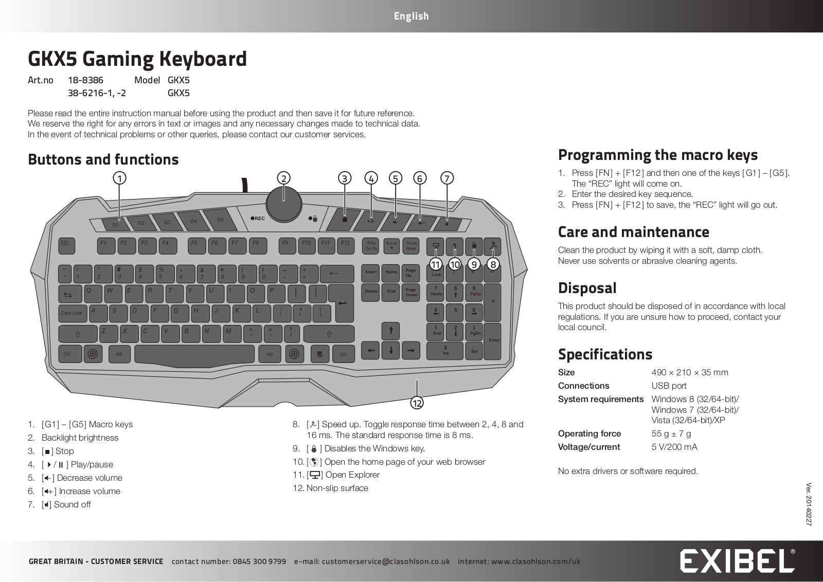 Exibel GKX5 User Manual