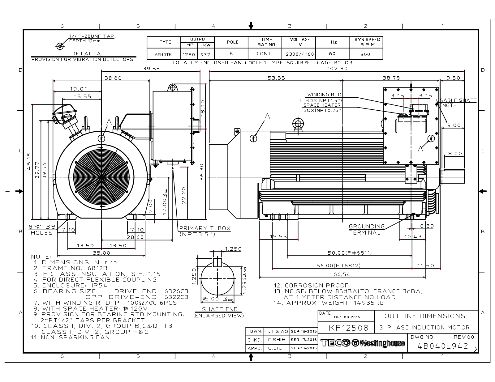 Teco KF12508 Reference Drawing