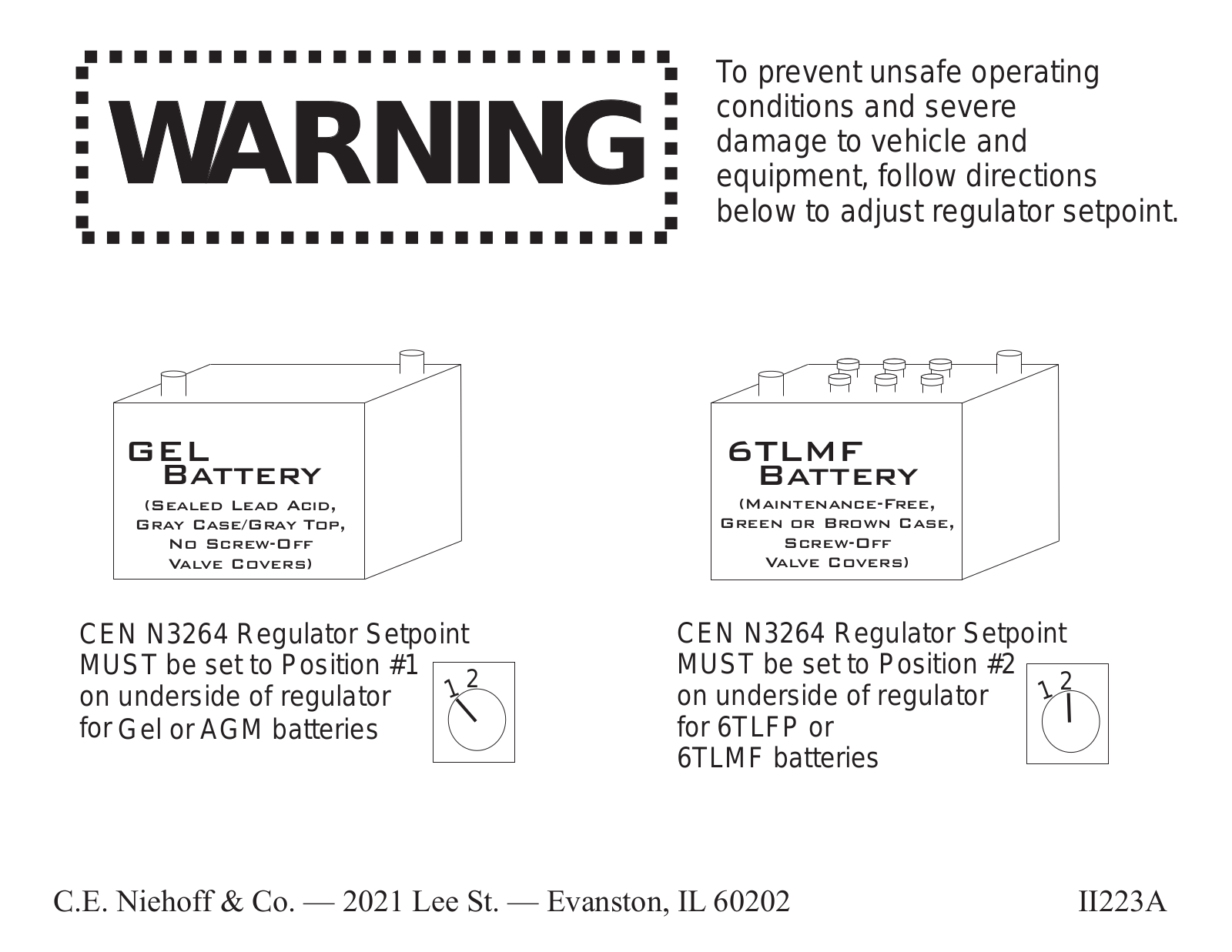 C.E. Niehoff & Co. N3264 User Manual