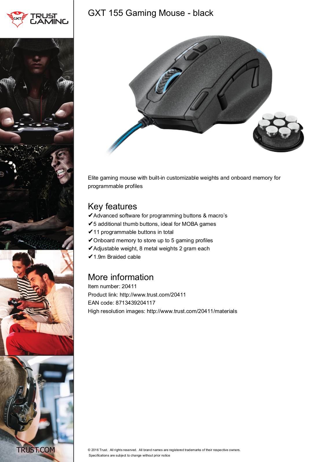 Trust GXT 155 black User Manual