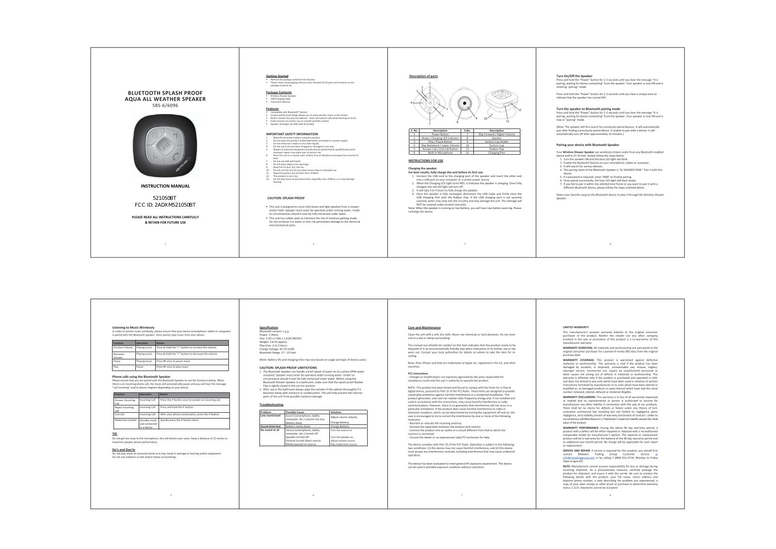 TEKSUN TECHNOLOGY 521050BT User Manual