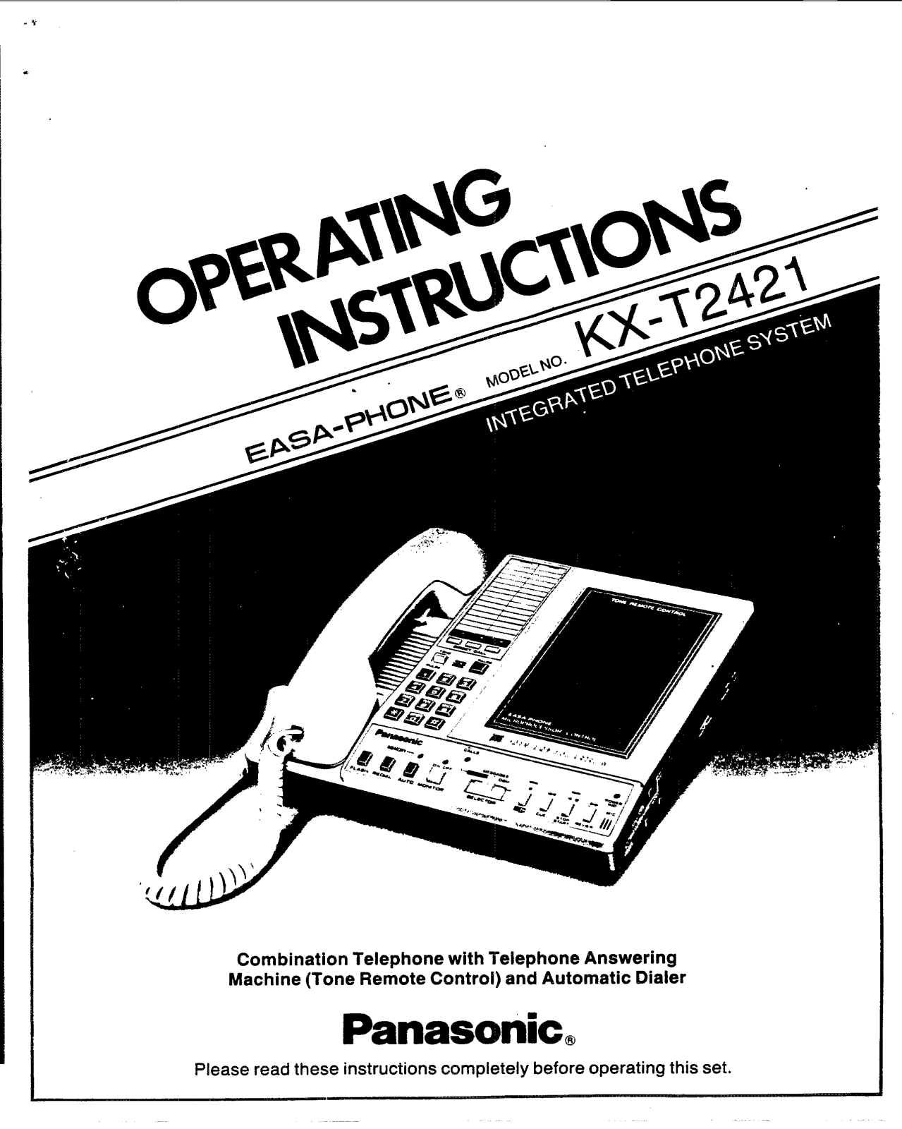 Panasonic kx-t2421 Operation Manual