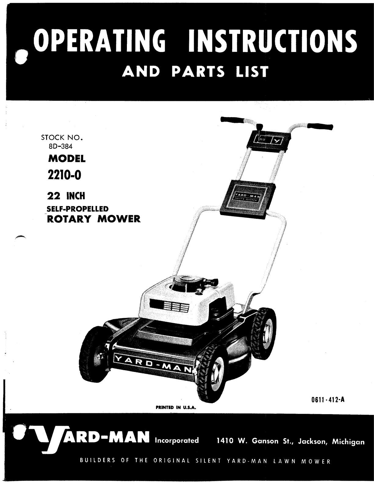 Yard-Man 2210-0 User Manual