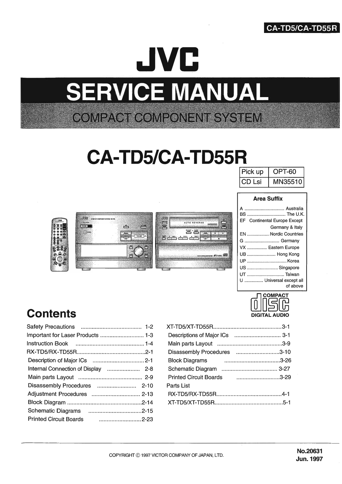 Jvc CA-TD55-R, CA-TD5 Service Manual