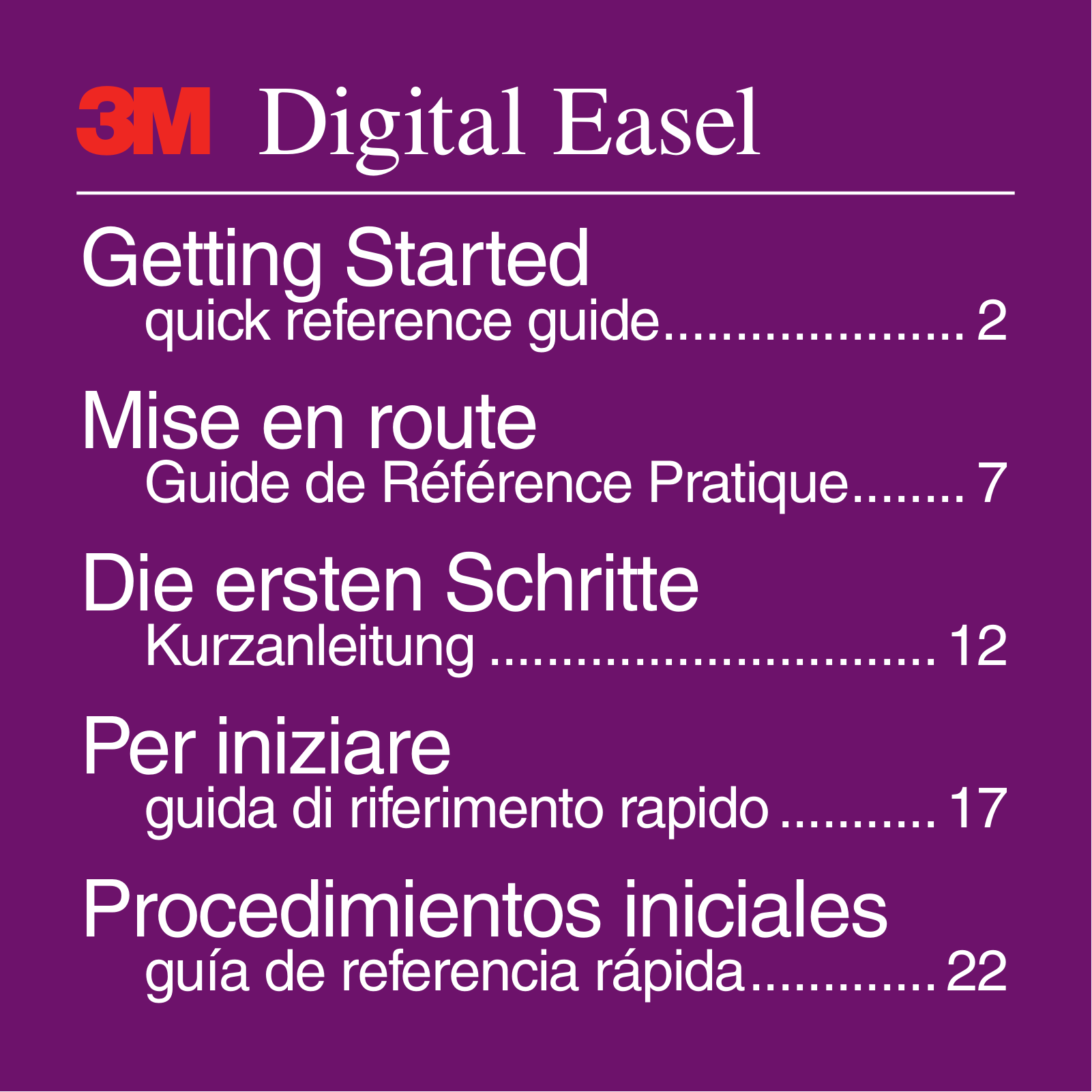 3M Digital Easel DE343 Quick Start Guide