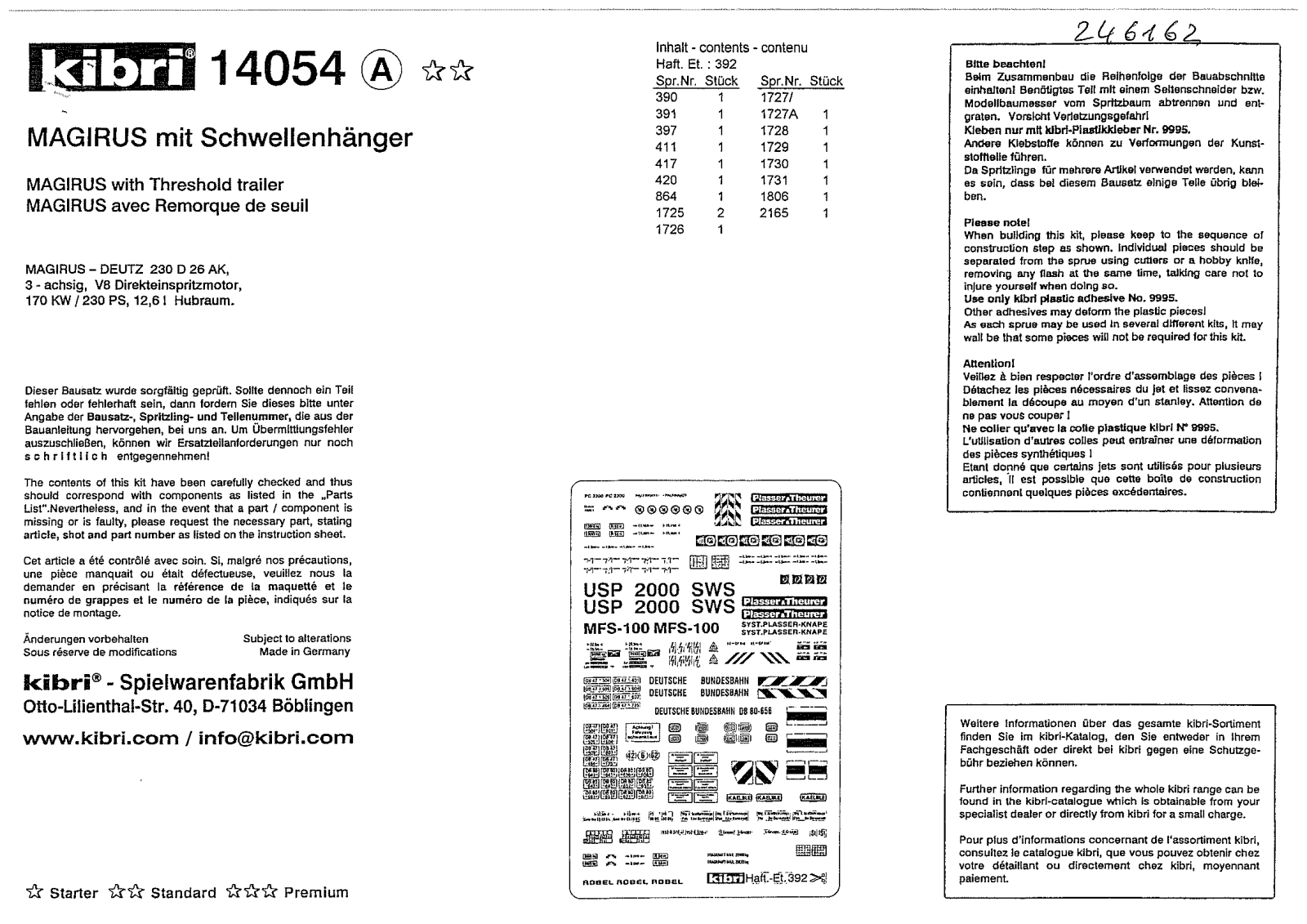 Kibri 14054 User Manual