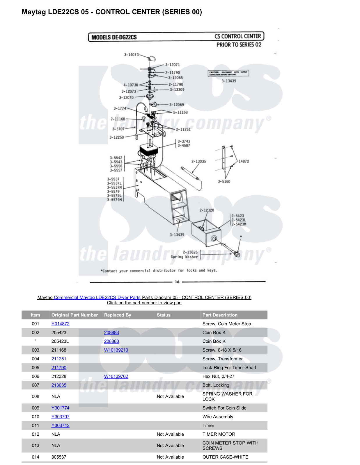 Maytag LDE22CS Parts Diagram