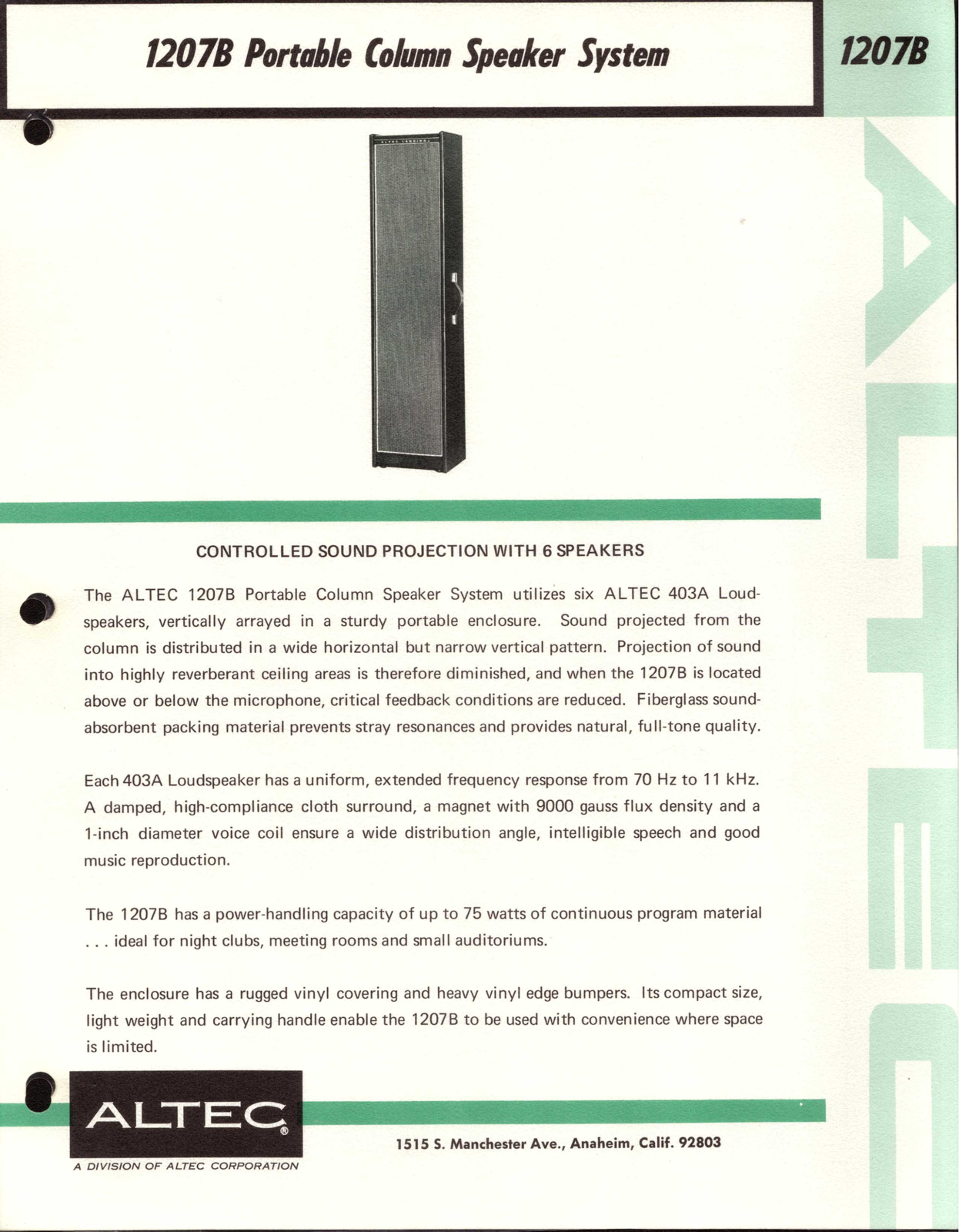 Altec lansing 1207B User Manual