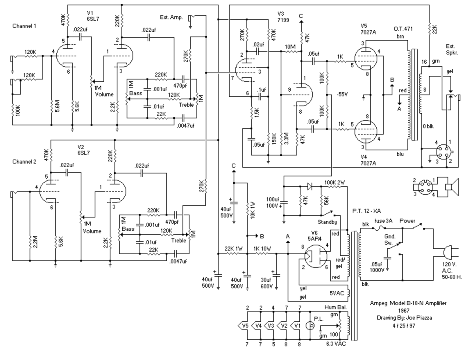 Ampeg b18n jp schematic