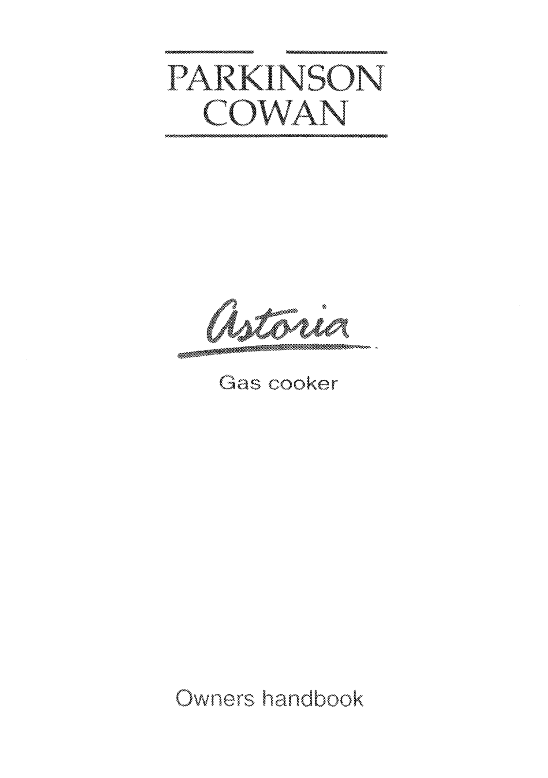 Parkinson Cowan Astoria MK1 User Manual