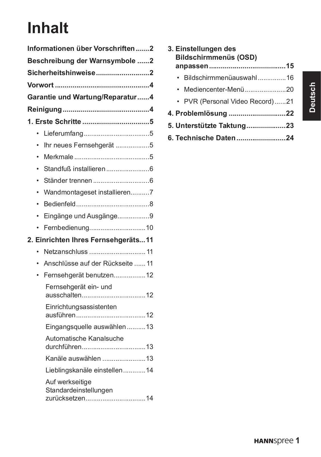 Hannspree SL24DMBB, SL22DMBB, SL24DMBW User Manual