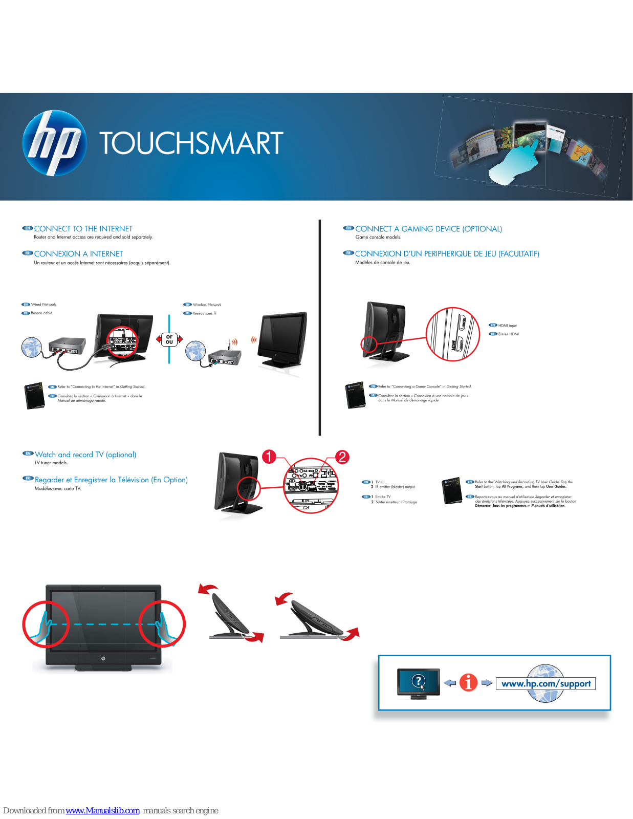 HP TouchSmart 610-1000, Touchsmart 610-1100, Touchsmart 610-1200, Touchsmart 620-1000, Touchsmart 620-1100 Connection Manual