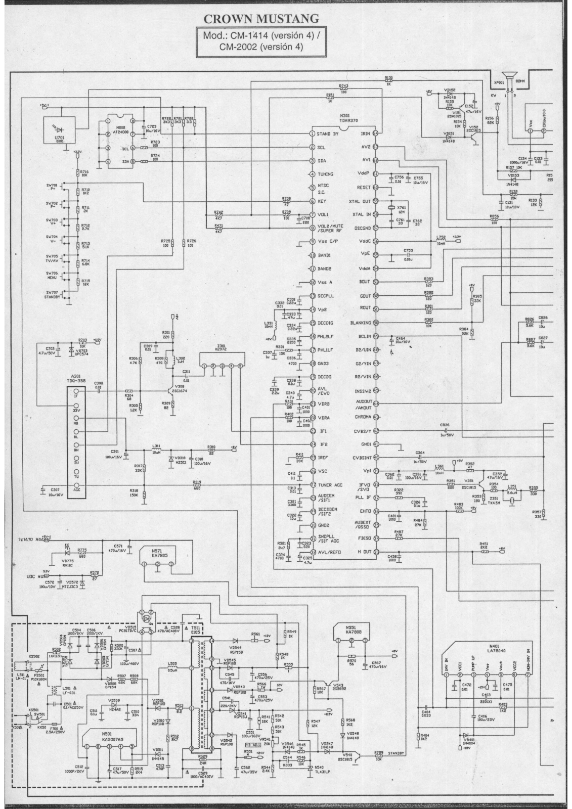 Crown Mustang CM-1414, Mustang CM-2002 Schematic