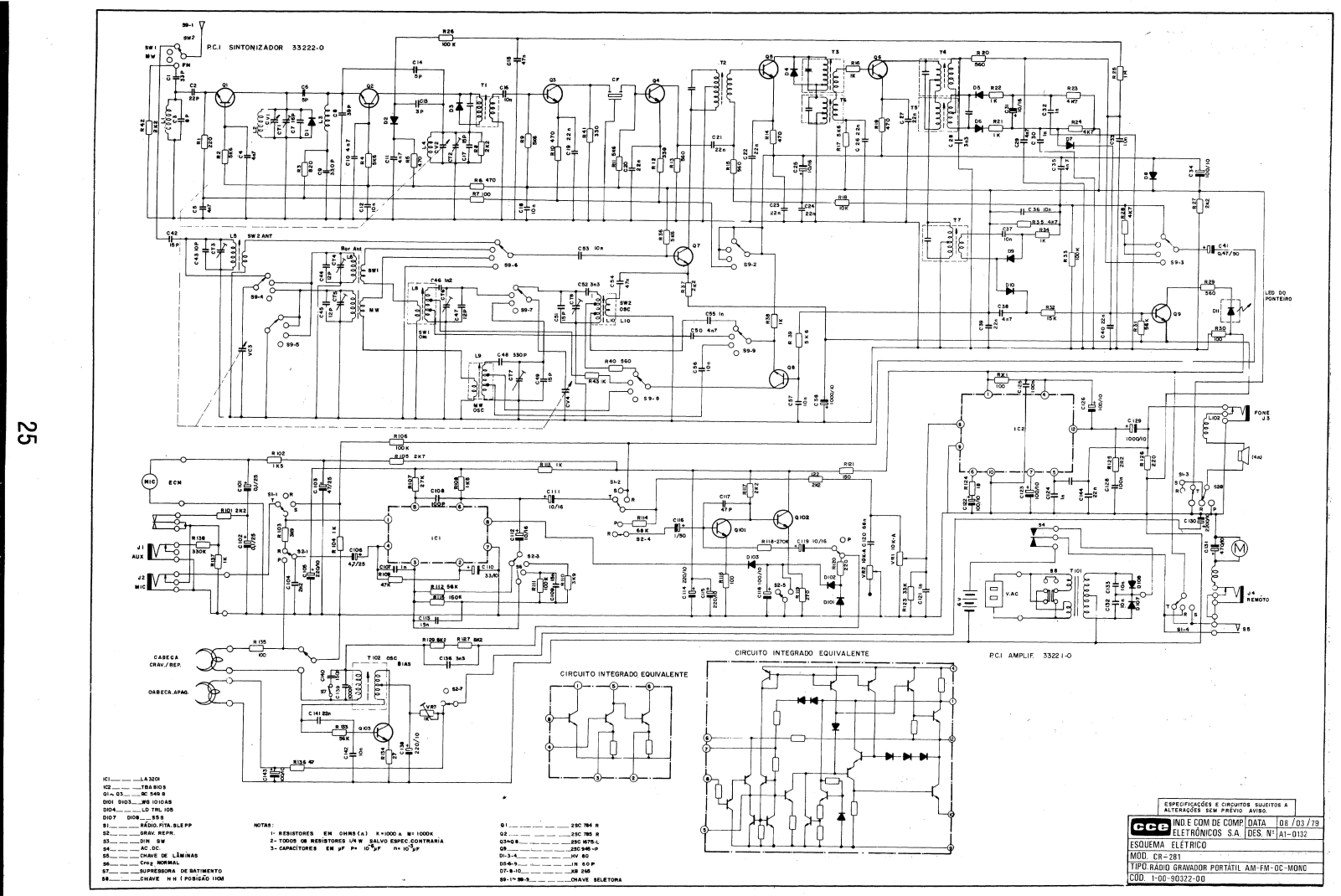 CCE CR-281 Schematic