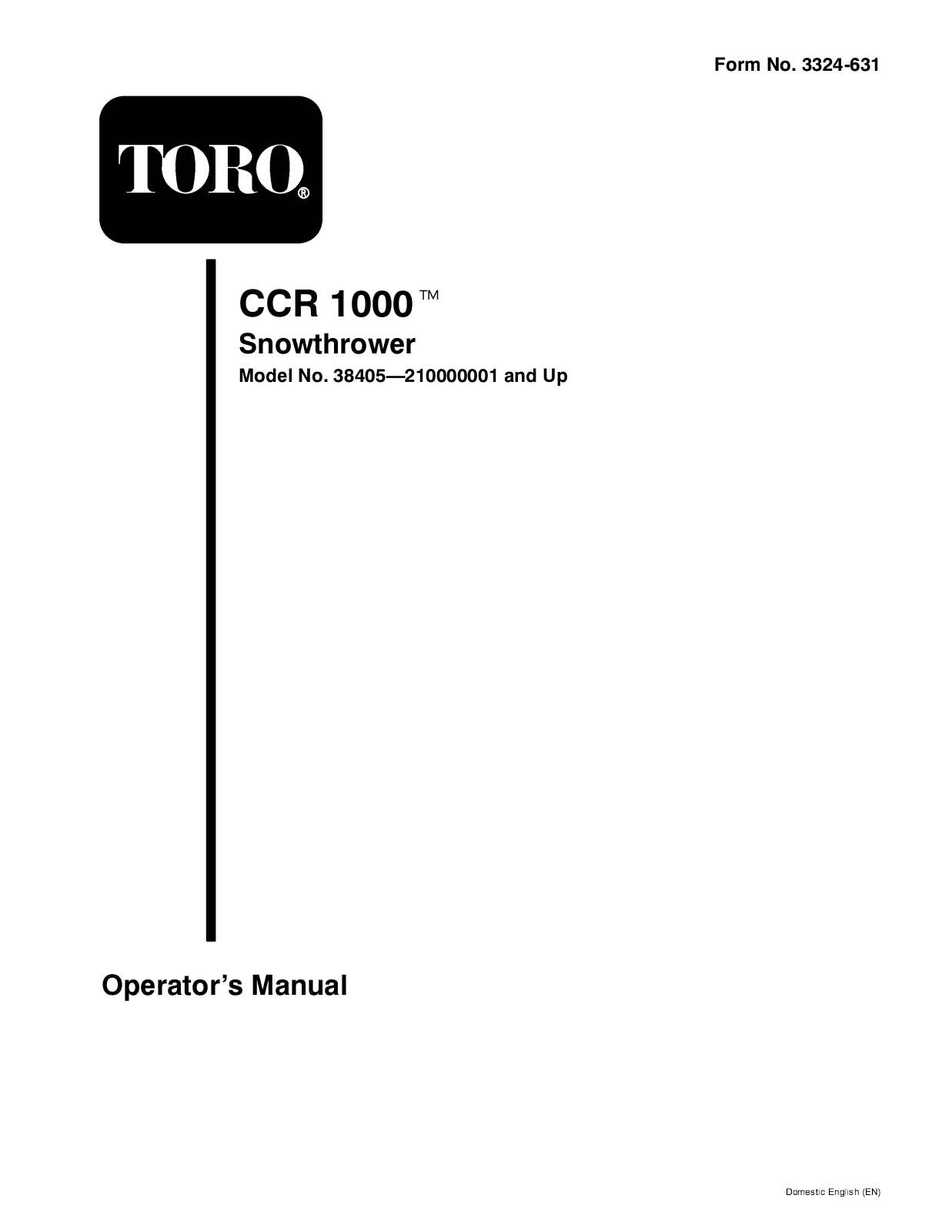 Toro 38405 Operator's Manual