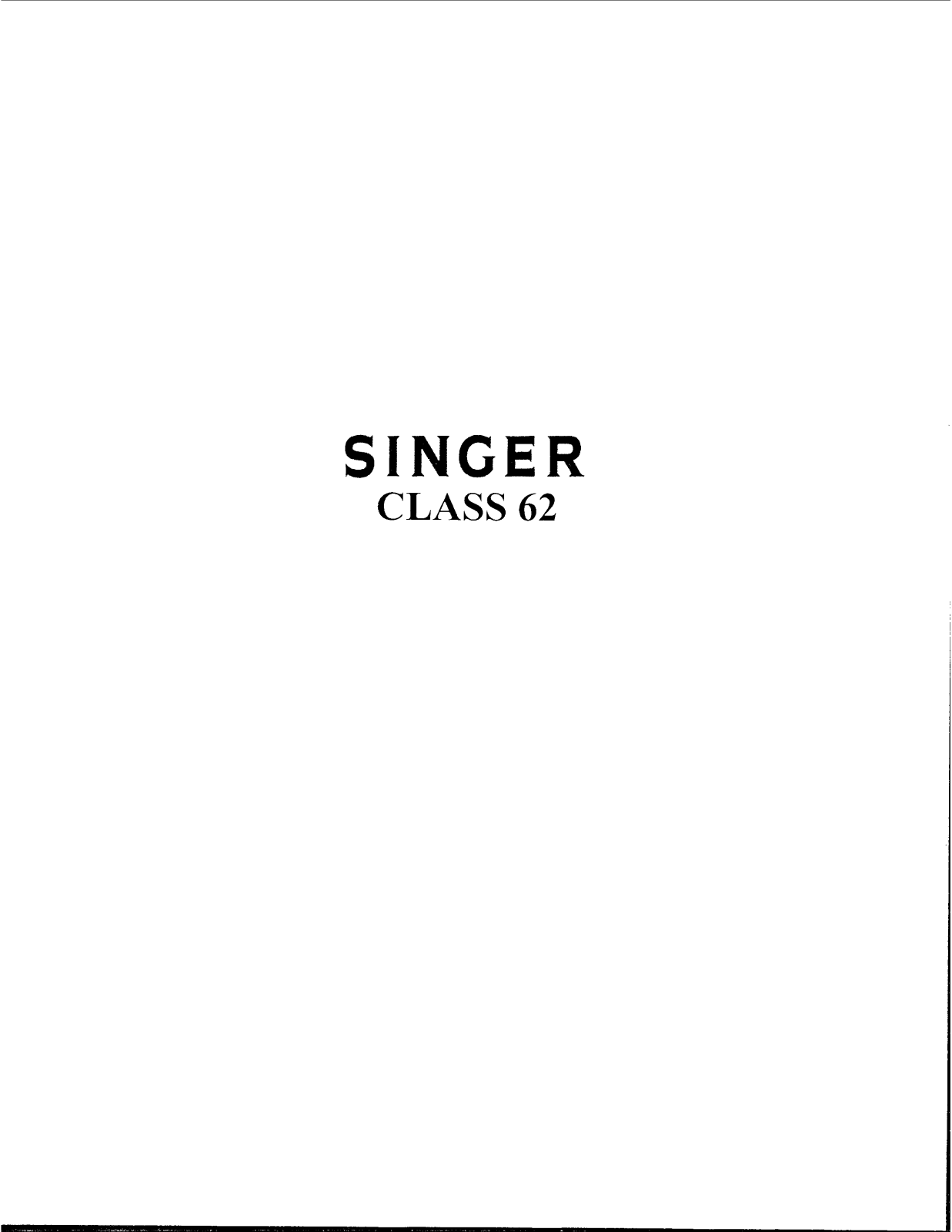 Singer 62 User Manual