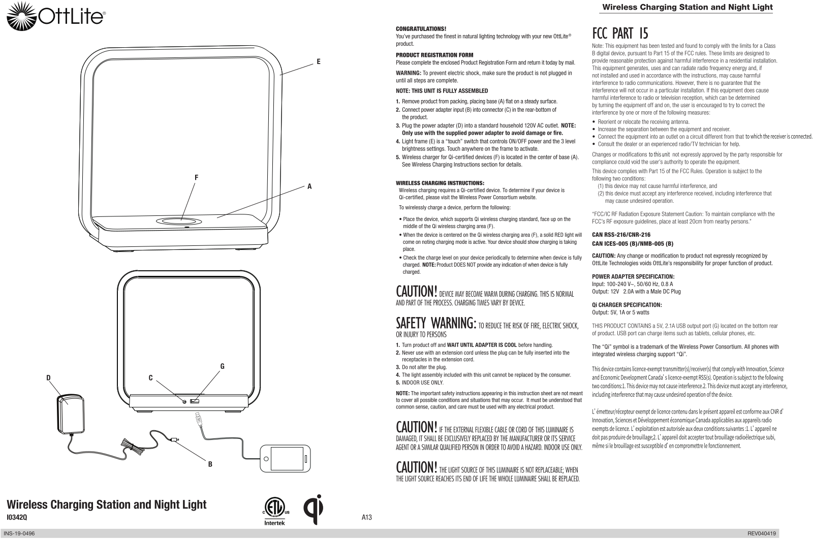 Ottlite Technologies A13 User Manual