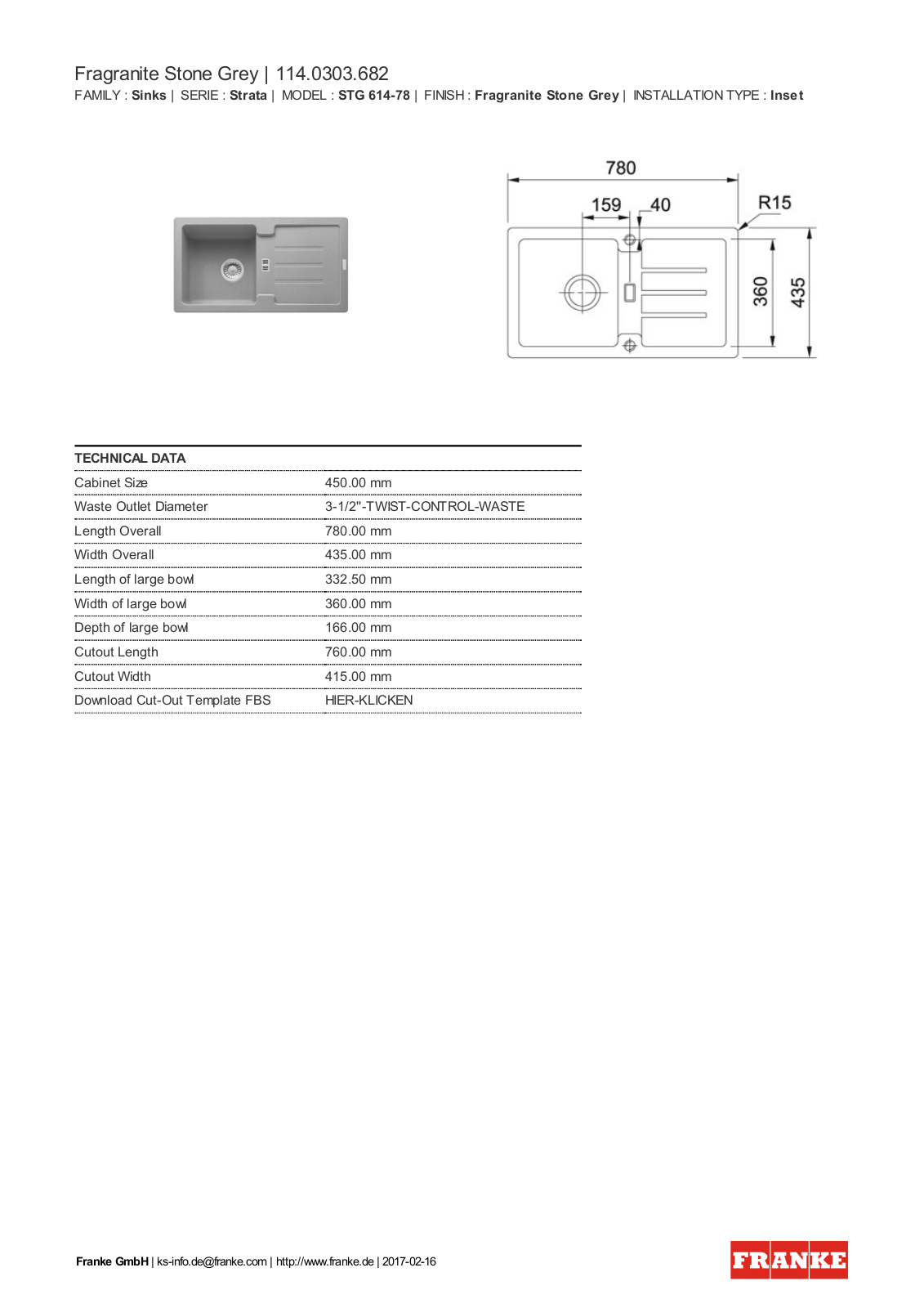 Franke 114.0303.682 Service Manual