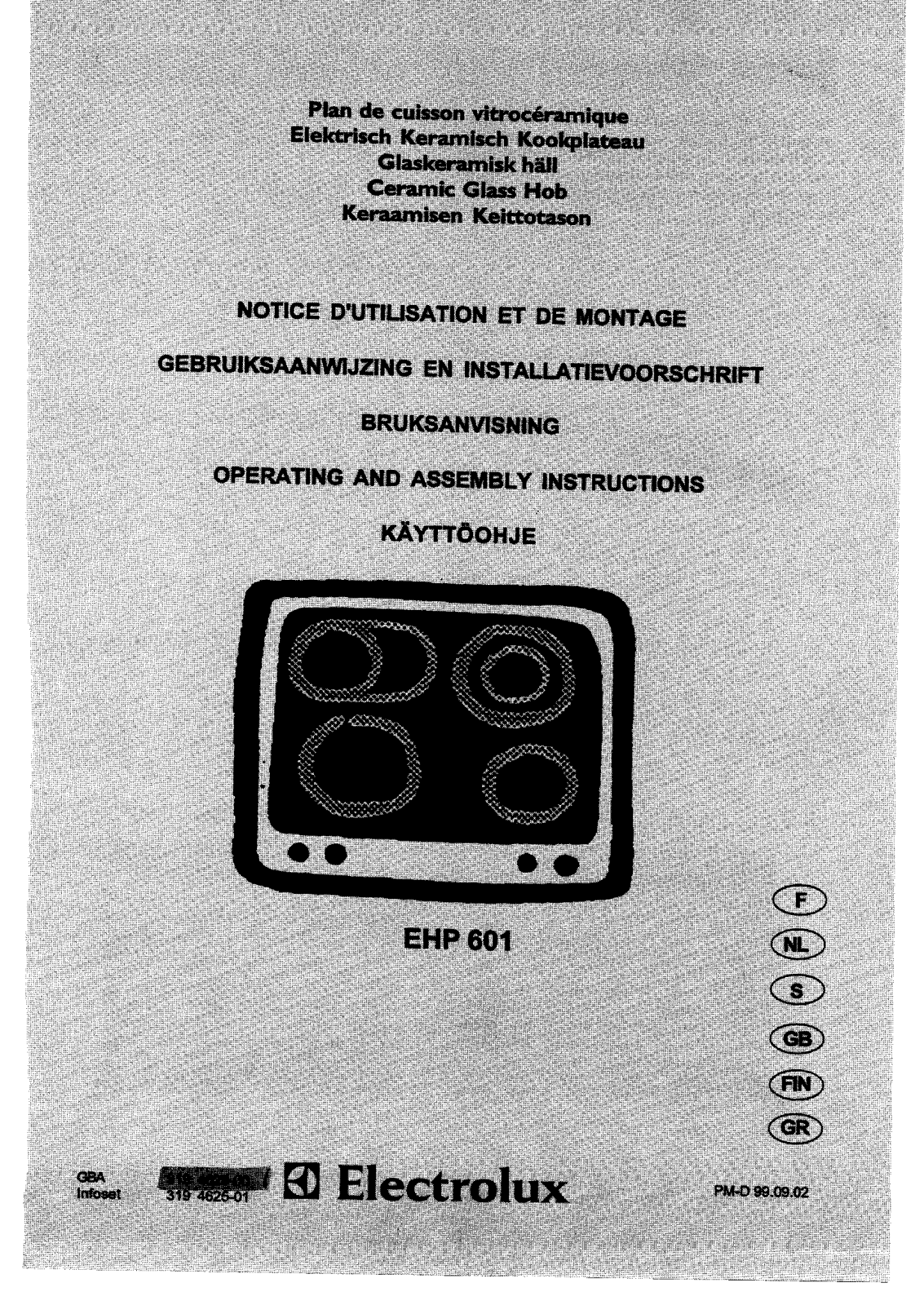 AEG EHP601W, EHP601K, EHP601B User Manual