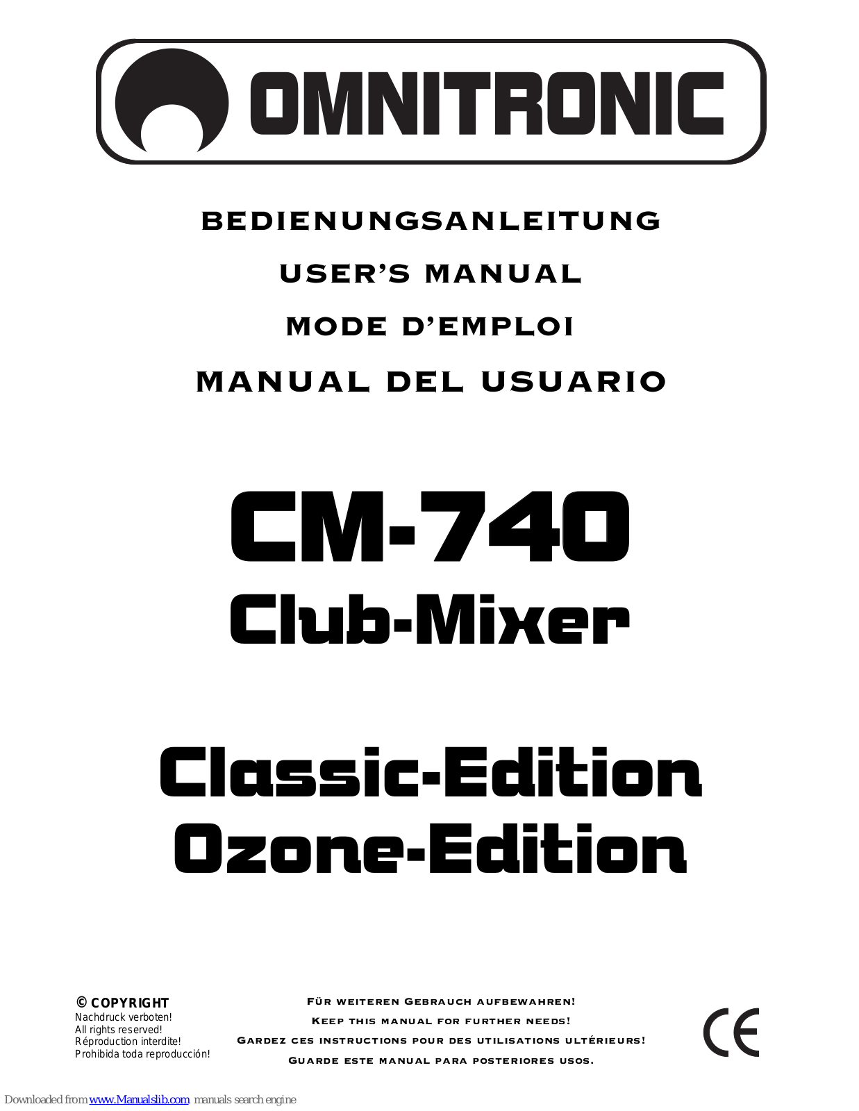 Omnitronic CM-740 User Manual