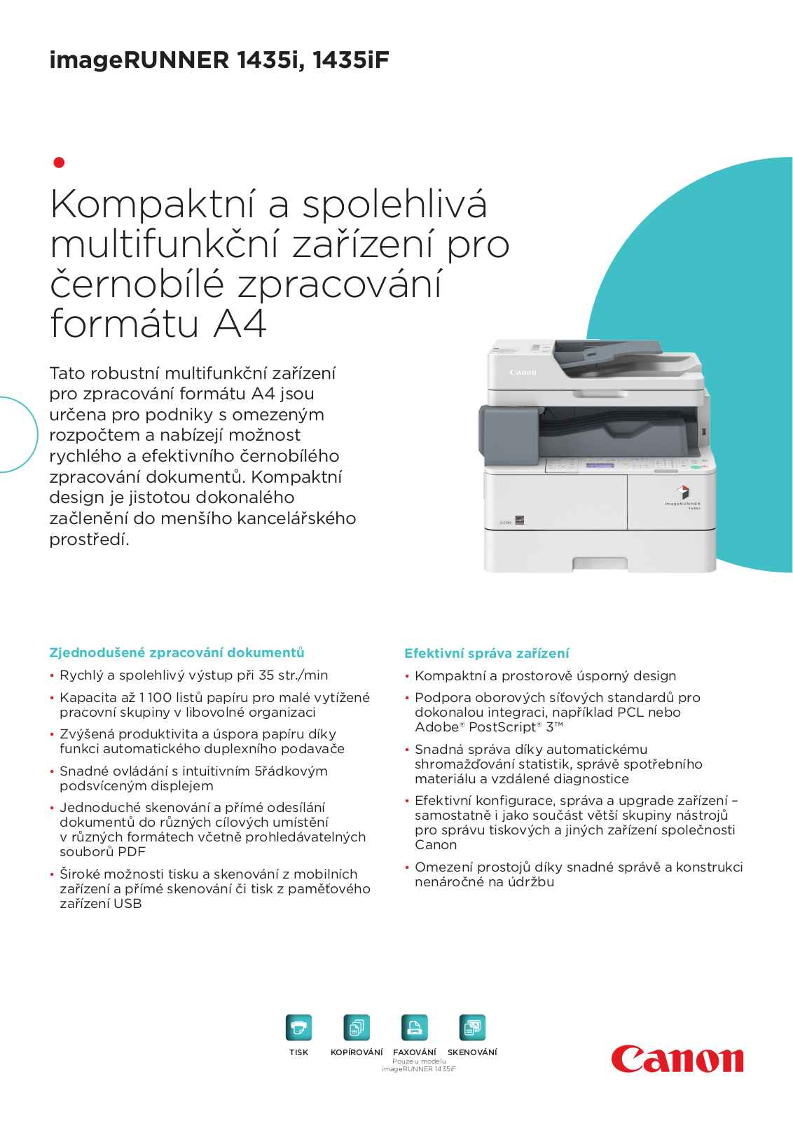 Canon IMAGERUNNER 1435I, IMAGERUNNER  1435IF BROCHURE