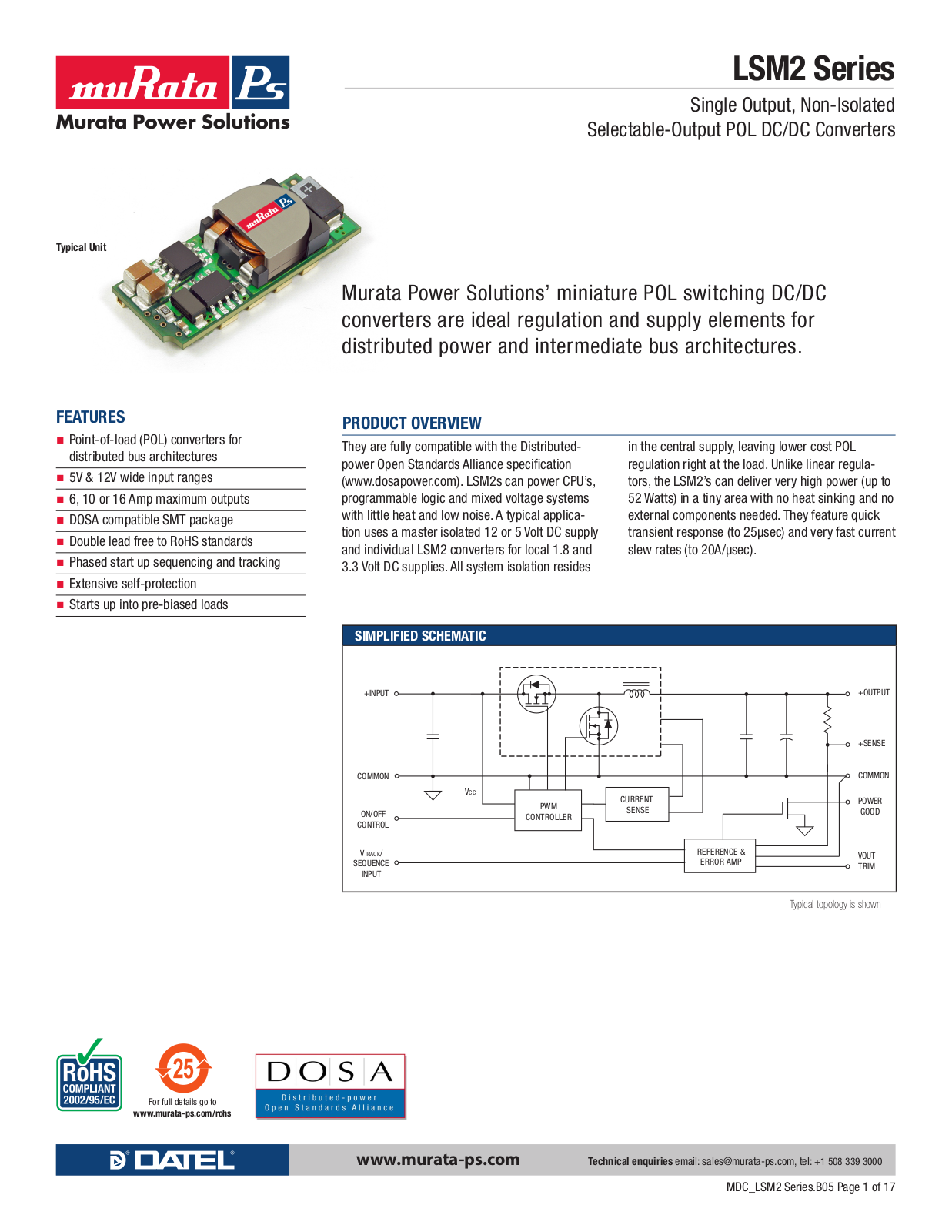 MURATA LSM2 Technical data