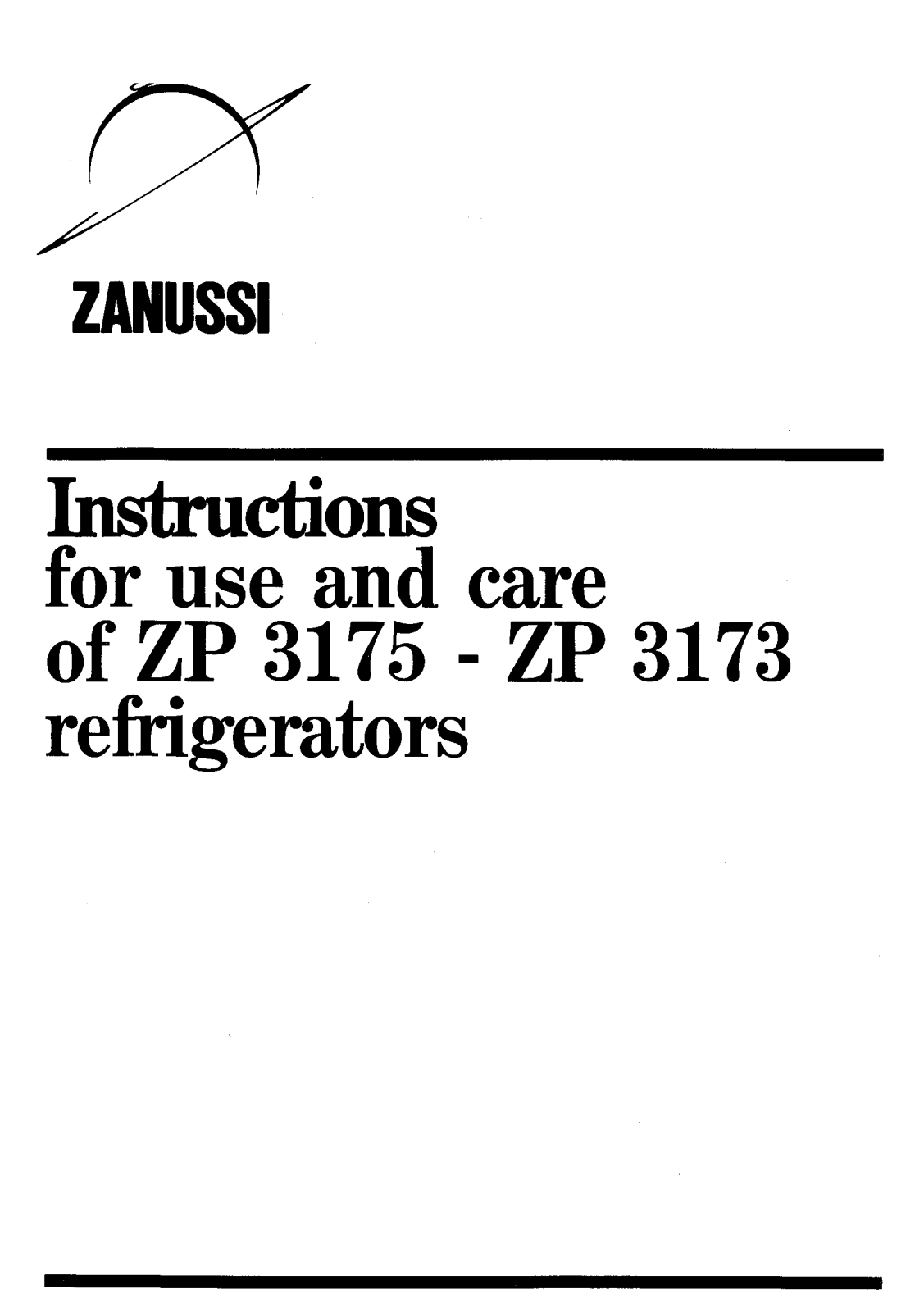 Zanussi ZP3173, ZP3175 User Manual