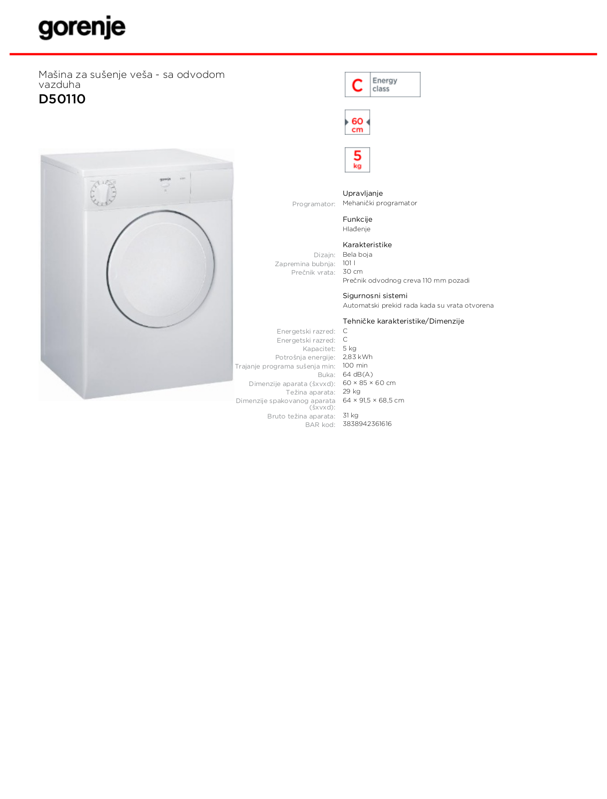 Gorenje D50110 BROCHURE