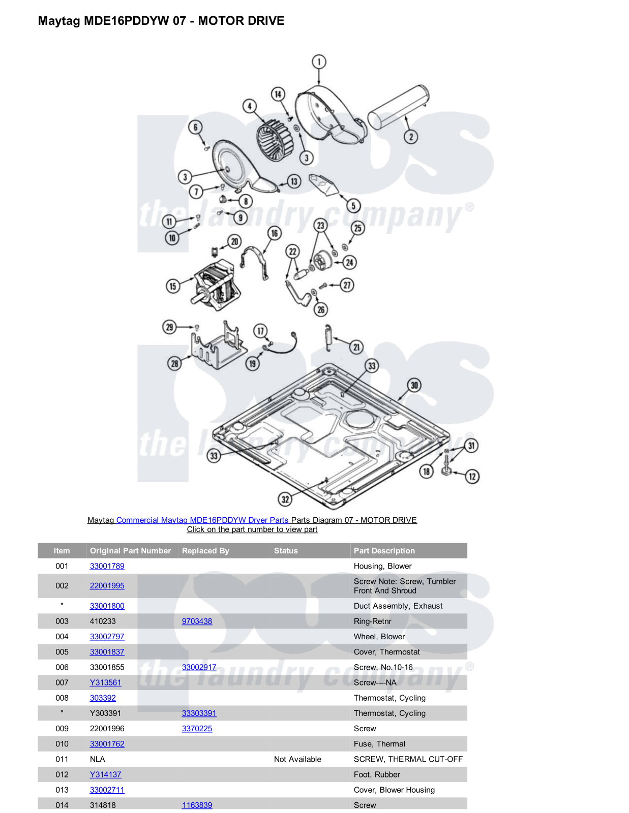 Maytag MDE16PDDYW Parts Diagram