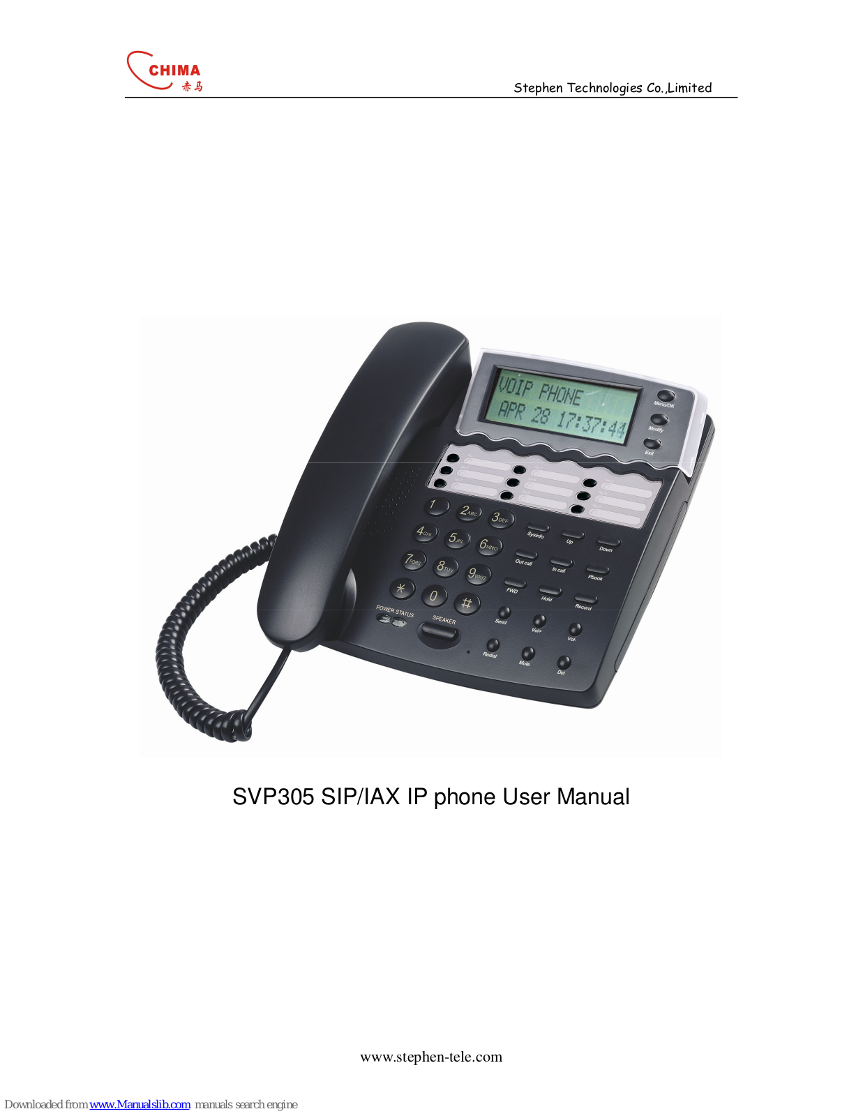 Stephen SVP305 User Manual - ManualMachine.com