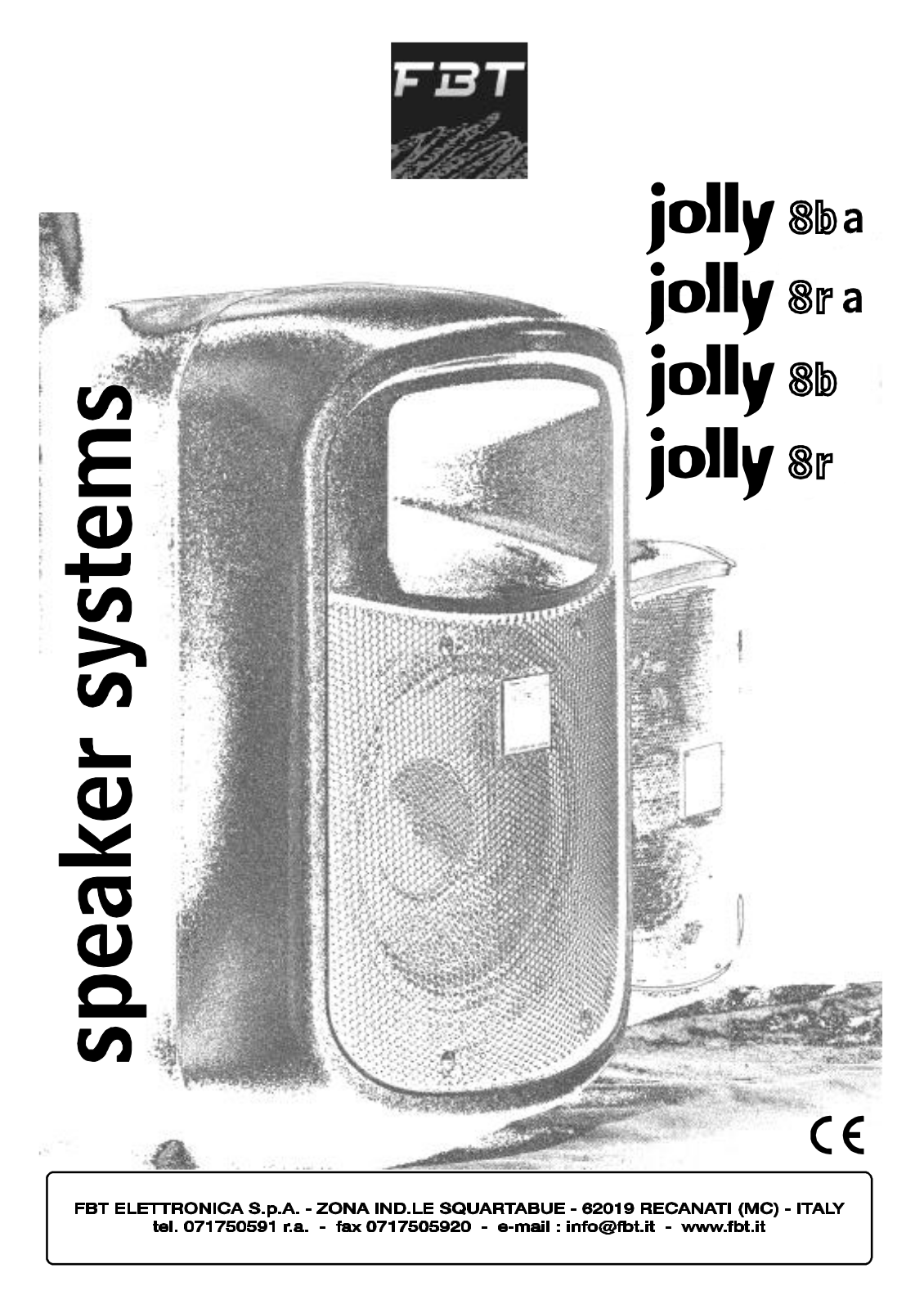 FBT Jolly 8ra, Jolly 8ba, Jolly 8b, Jolly 8r Operation manual