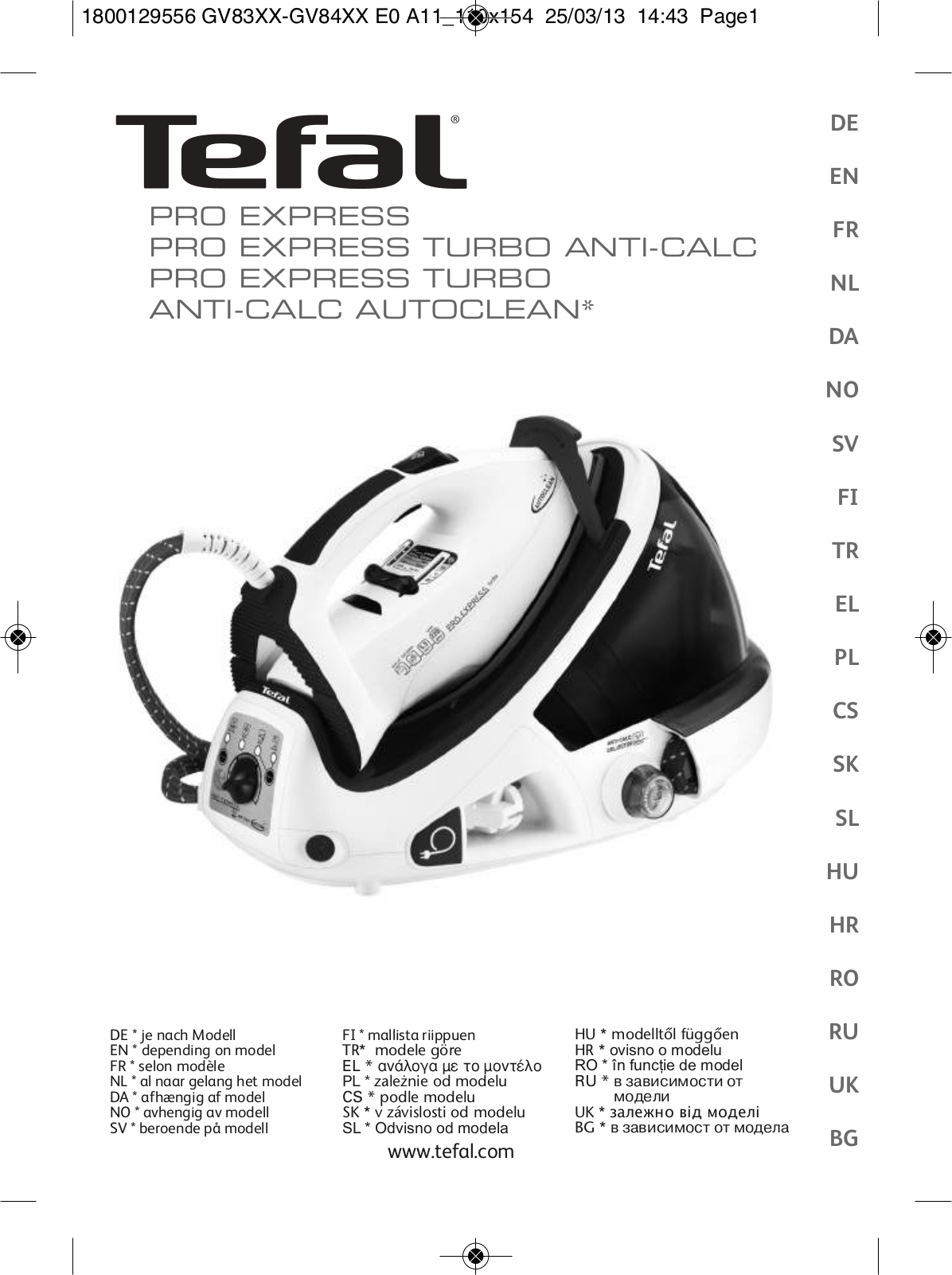 Tefal GV8431E0 User manual