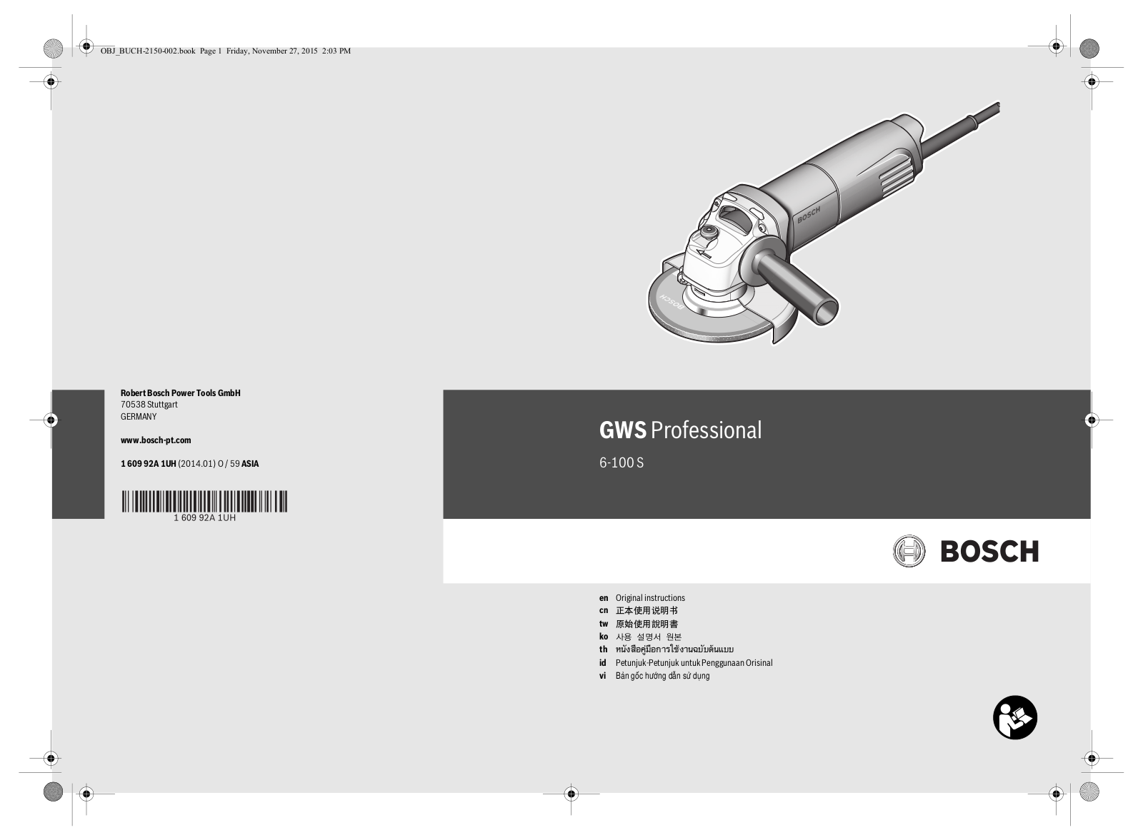 Bosch GWS 6-100 S User Manual