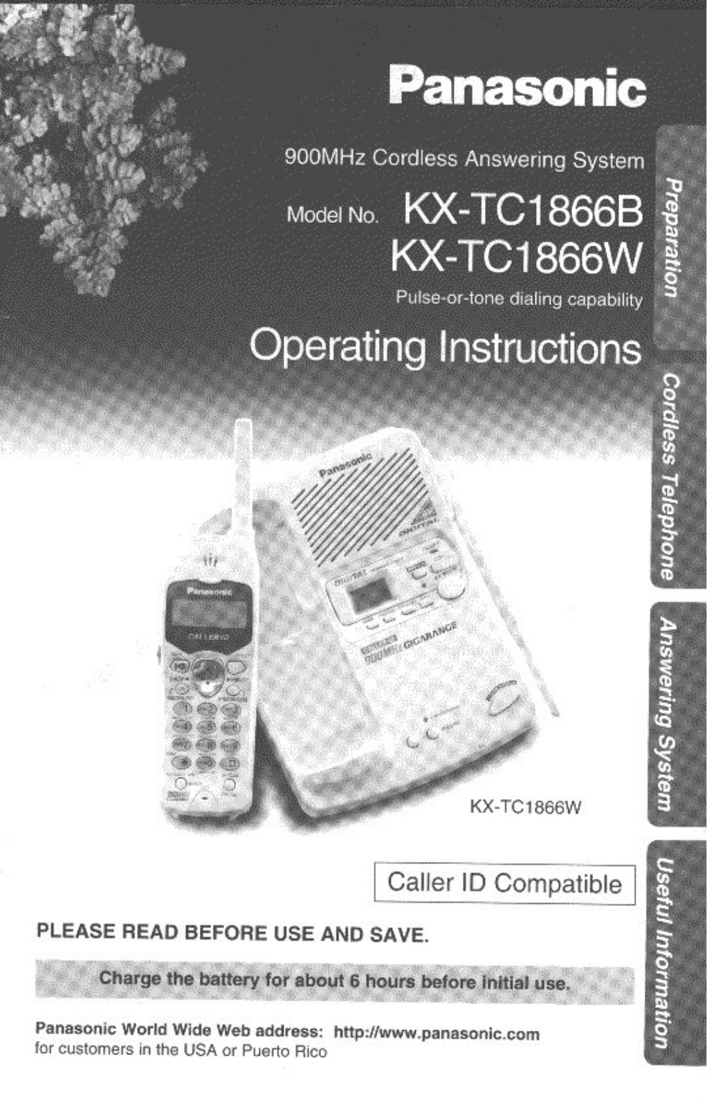 Panasonic kx-tc1866 Operation Manual