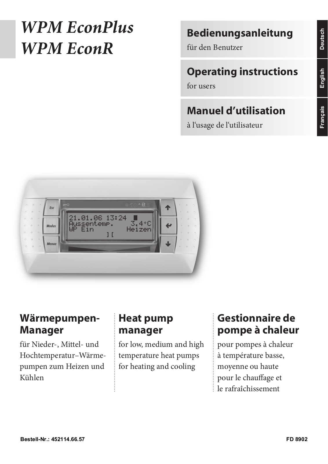 Dimplex WPM EconPlus, WPM EconR Operating Instructions Manual