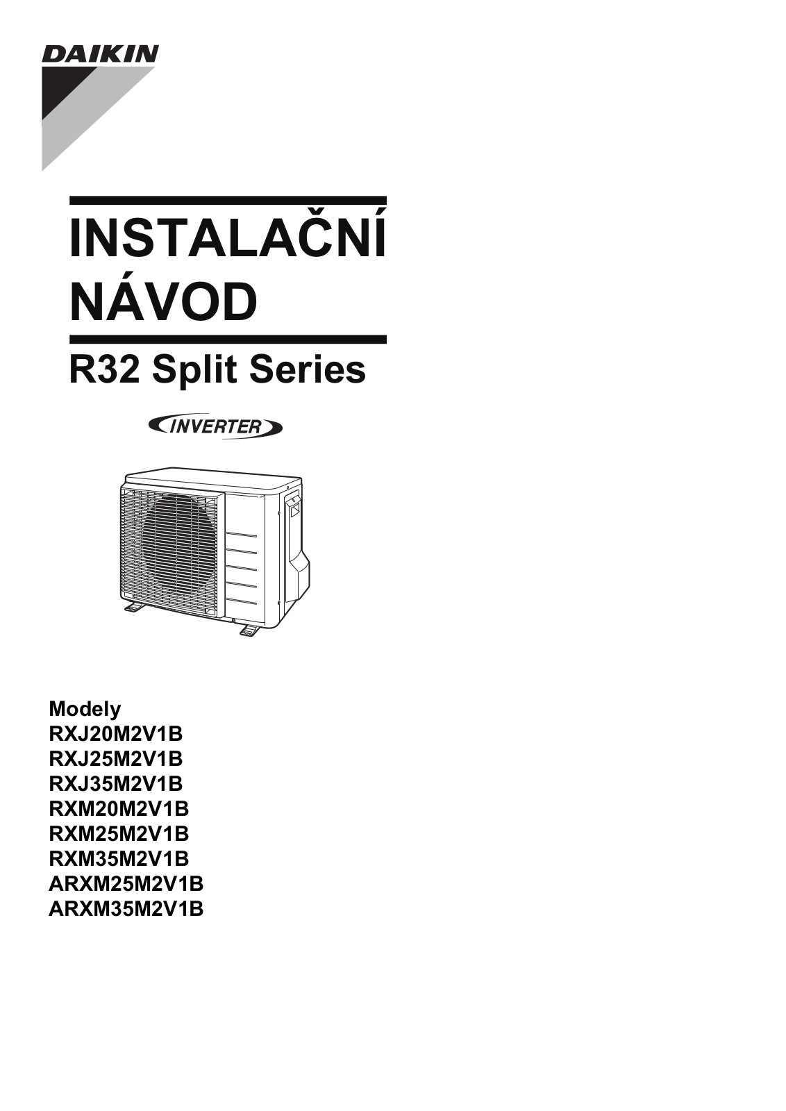 Daikin RXJ20M2V1B, RXJ25M2V1B, RXJ35M2V1B, RXM20M2V1B, RXM25M2V1B Installation manuals