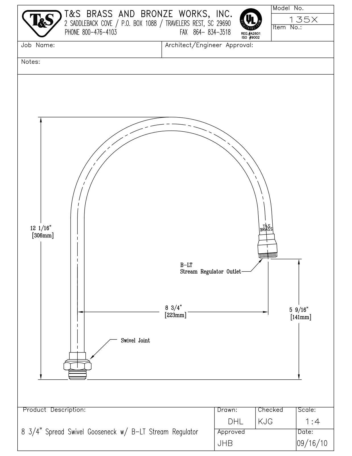 T&S Brass 135X User Manual - ManualMachine.com
