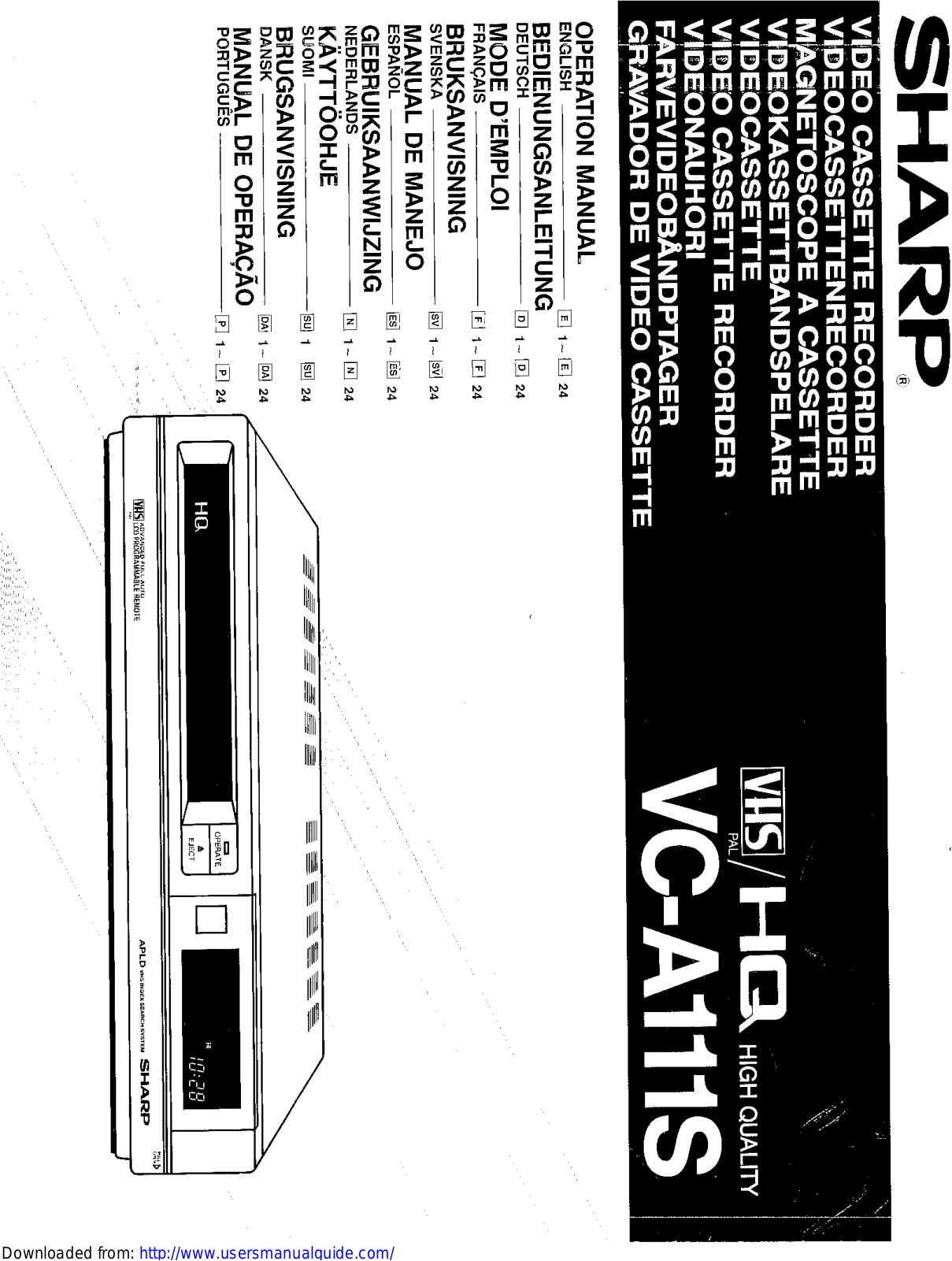 SHARP VC-A111S User Manual