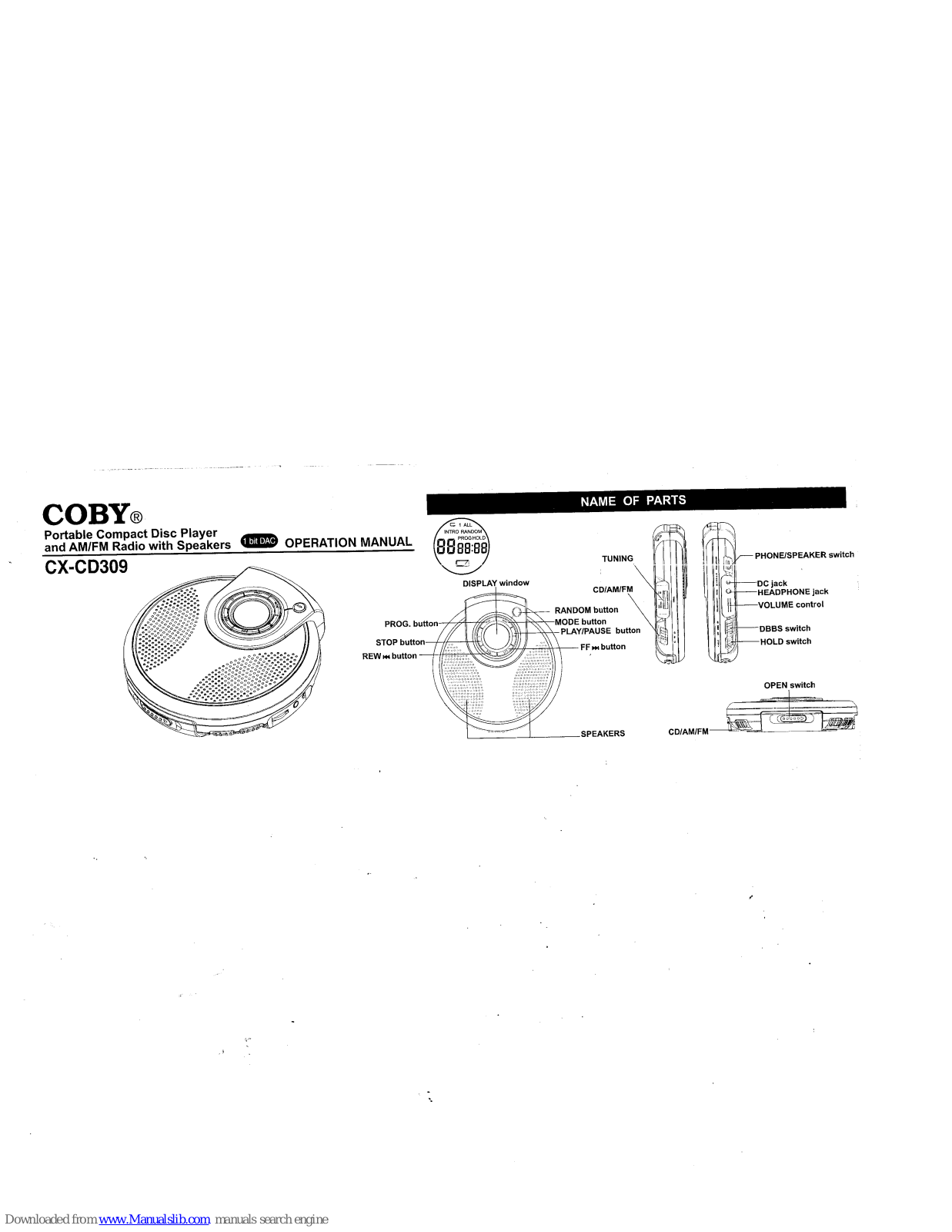 Coby CX-CD309 Operation Manual